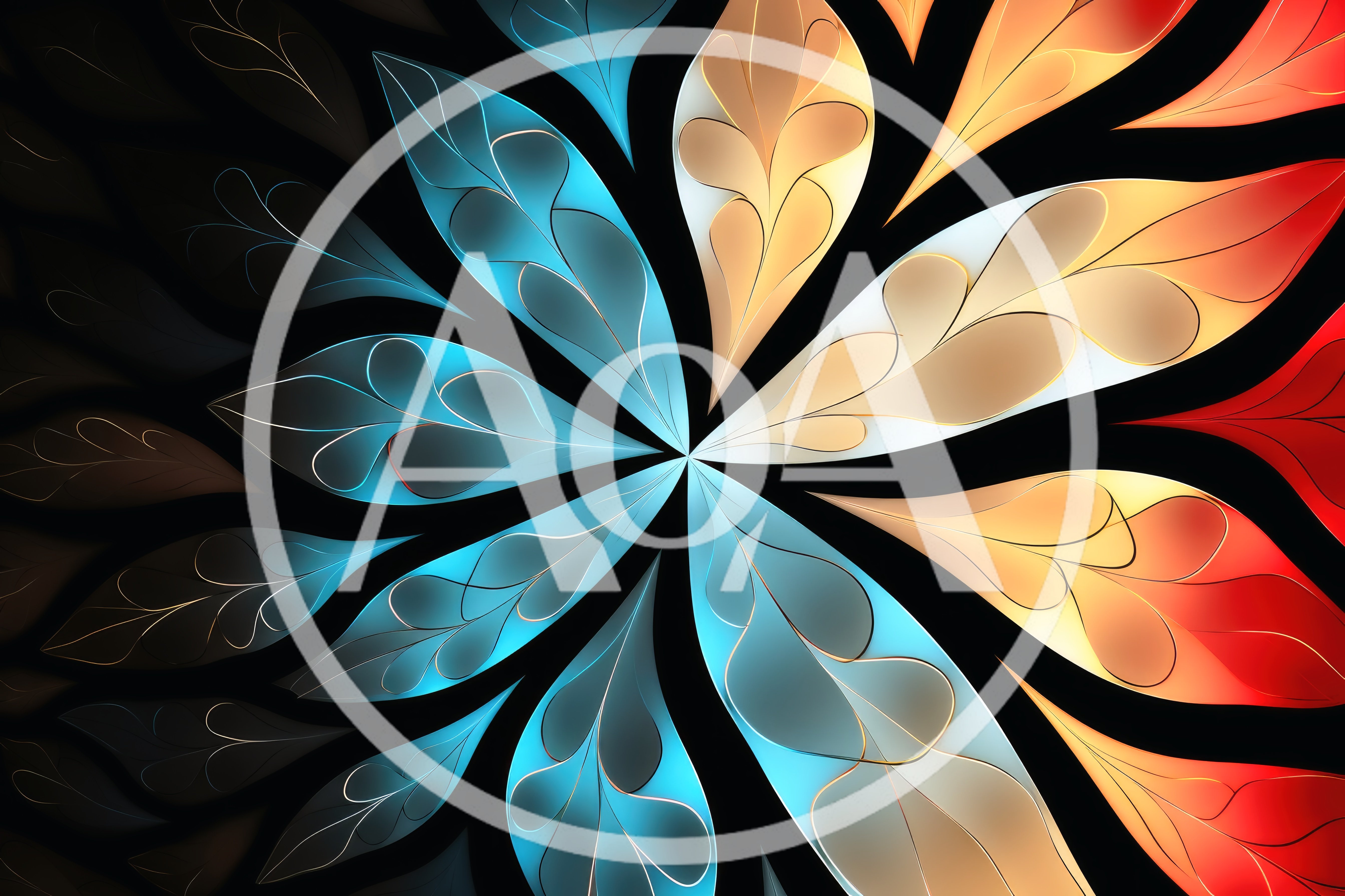 Abstract Floral Fractal Pattern With Gradient Petals
