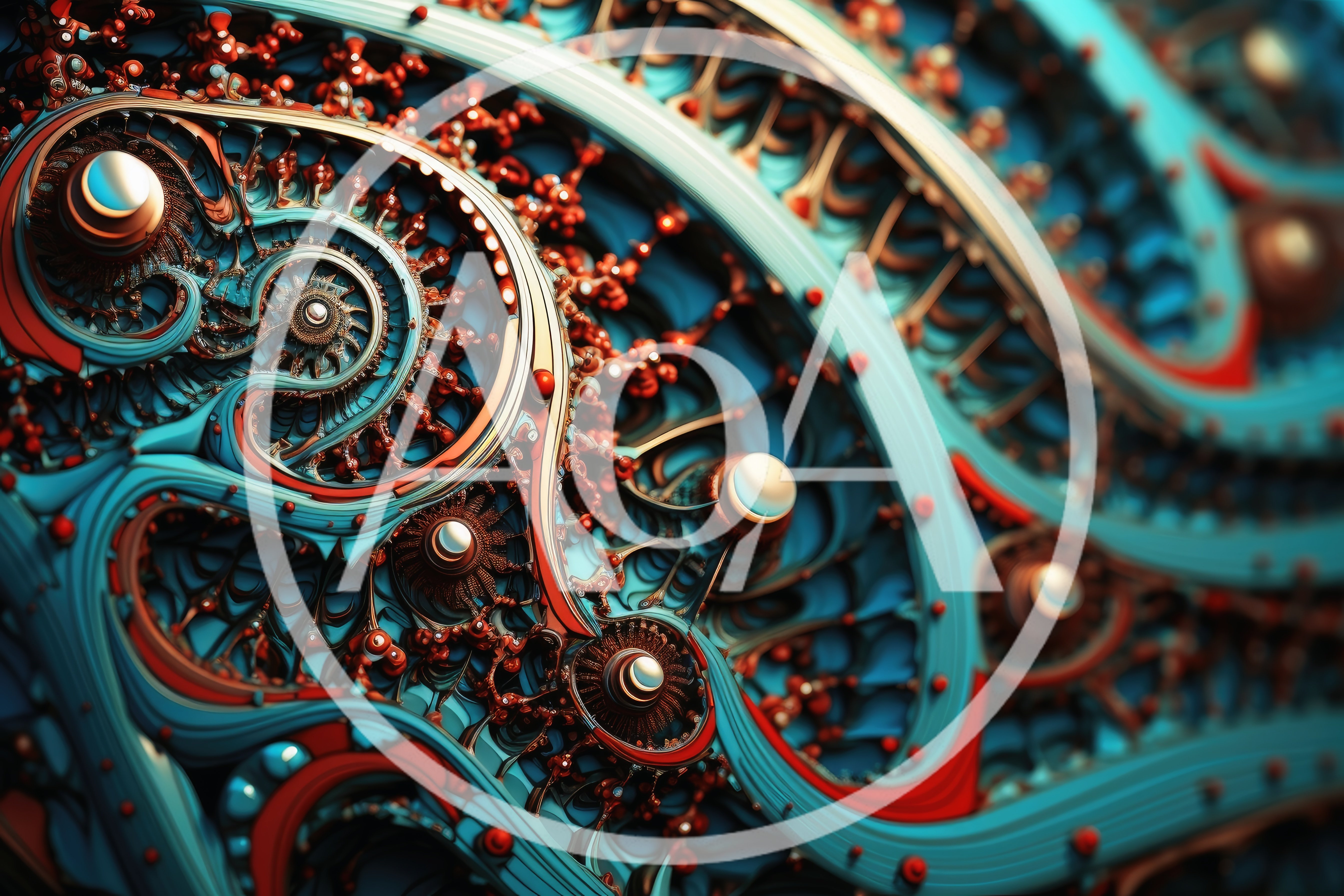 Abstract Fractal Mechanical Gears and Organic Structures