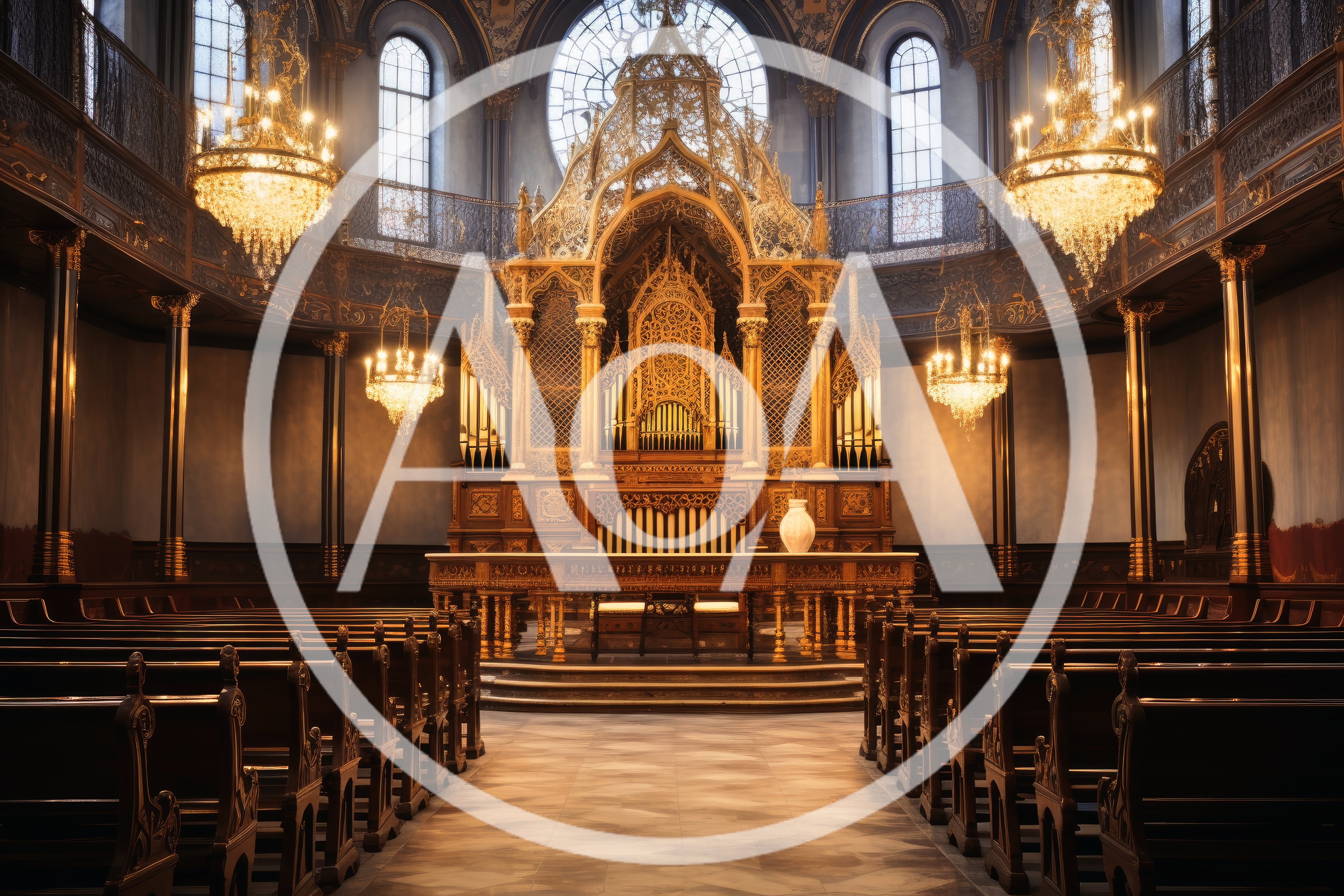 Ornate Interior Of A Grand Historic Church Sanctuary