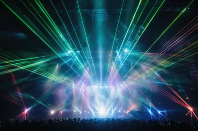 Crowd Dancing At A Large Electronic Music Festival