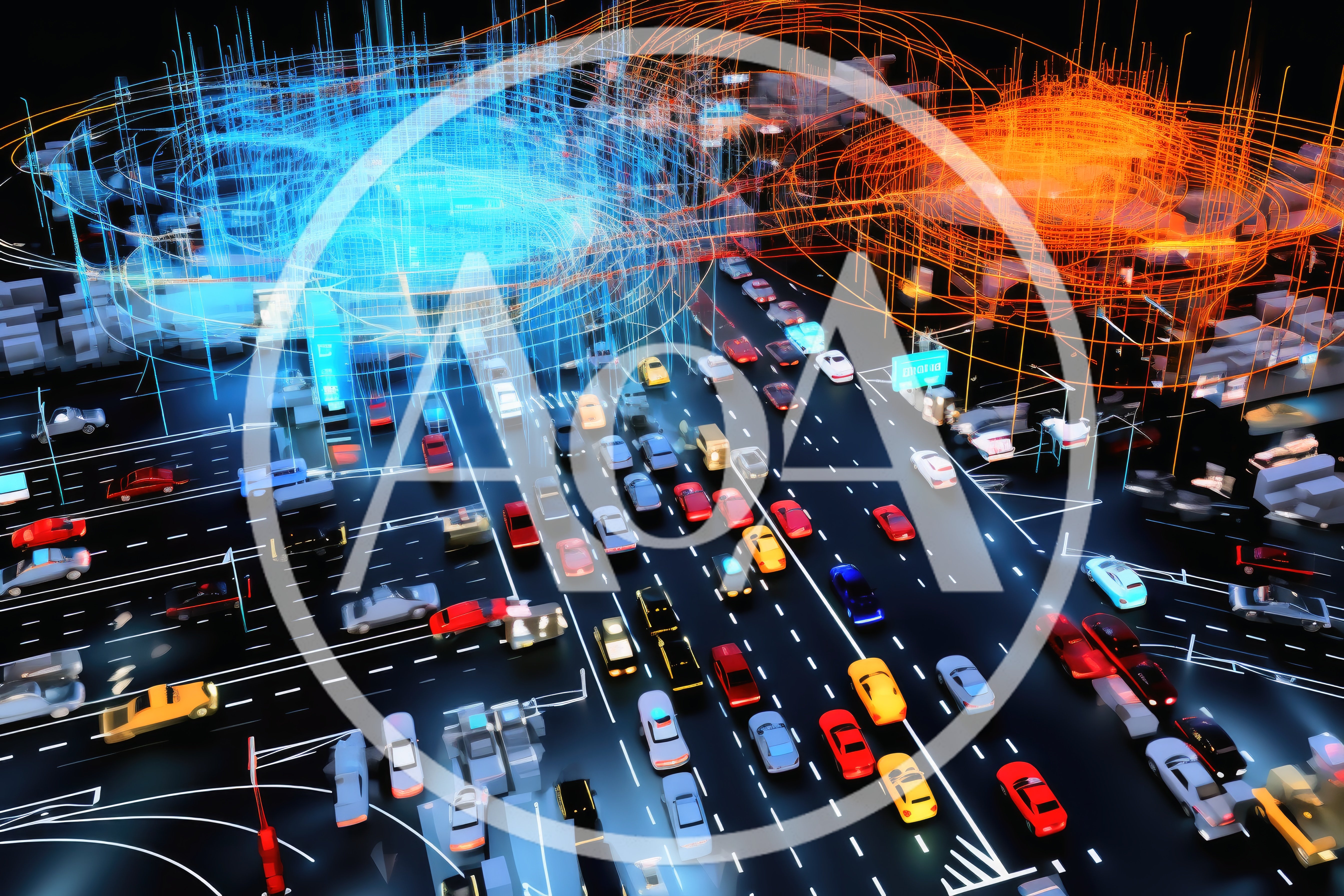 Futuristic Smart City Traffic Management Visualization