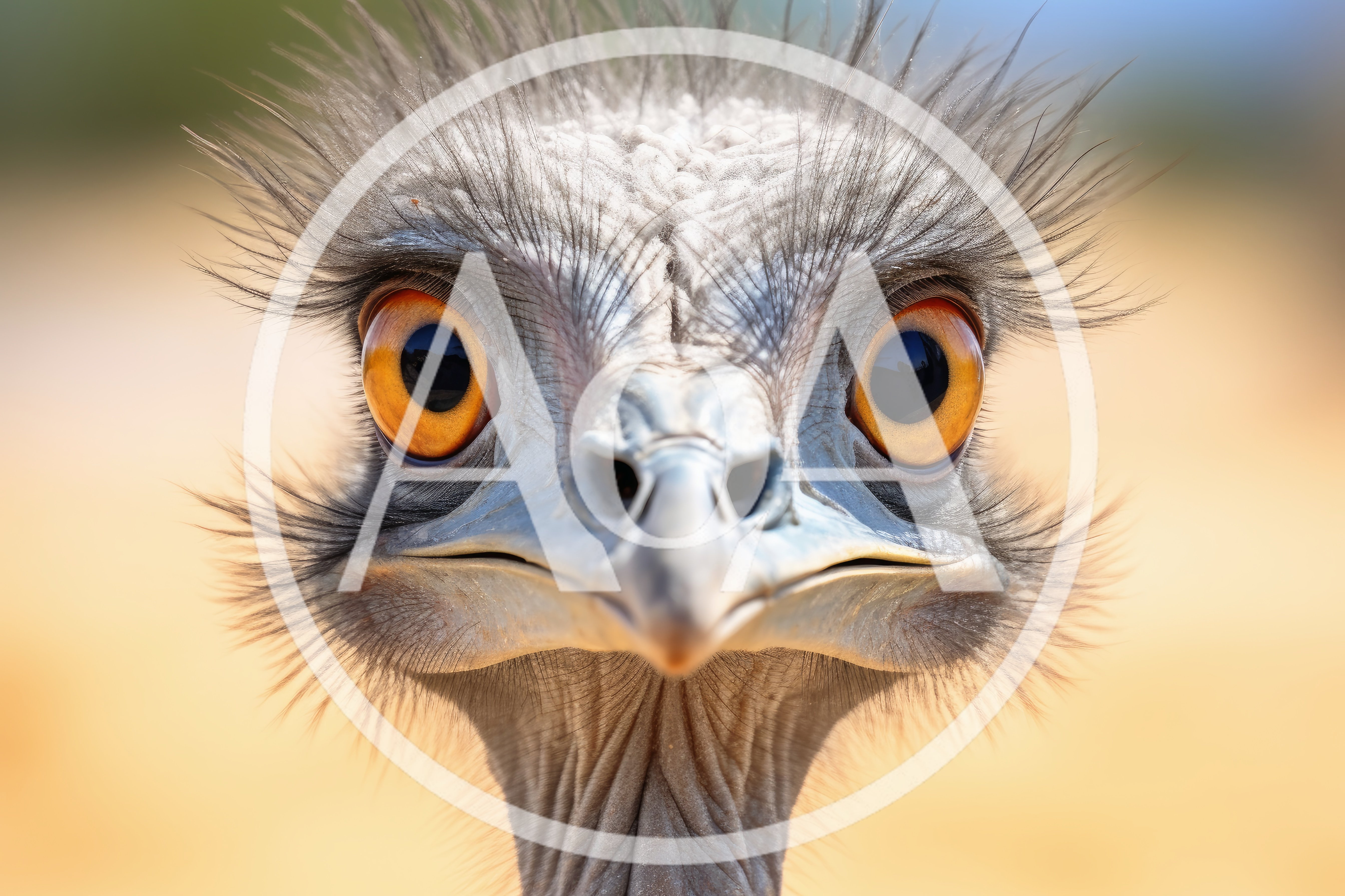 Close Up Portrait Of An Emu Head