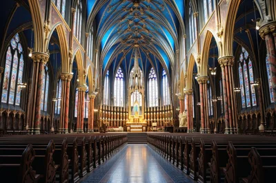 Interior View of Notre Dame Cathedral Basilica in Ottawa