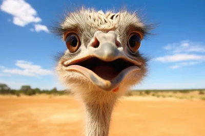 Close Up Portrait Of An Ostrich