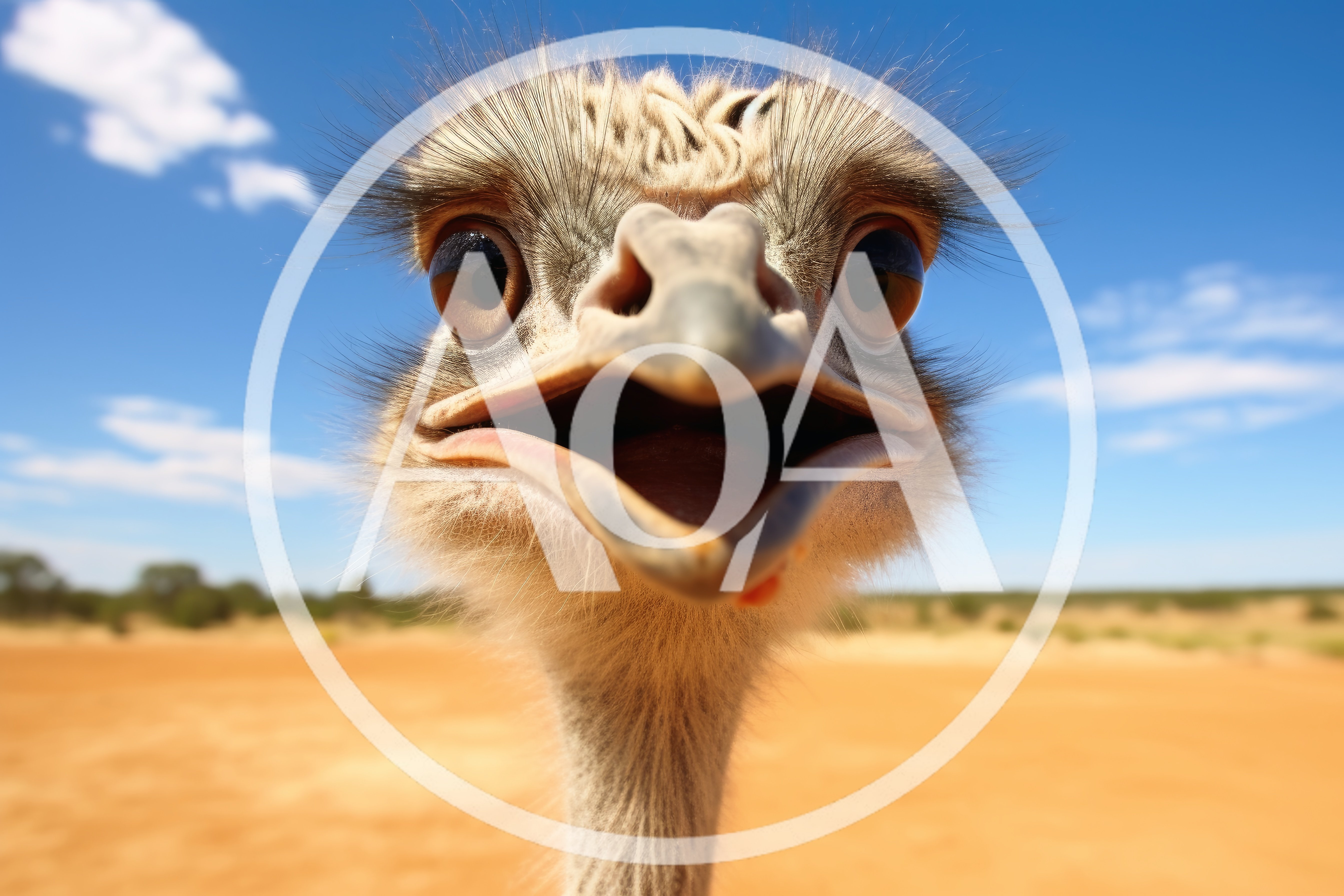 Close Up Portrait Of An Ostrich