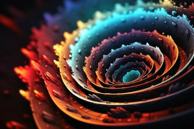 Abstract Spiral Tunnel With Glowing Neon Light Effects