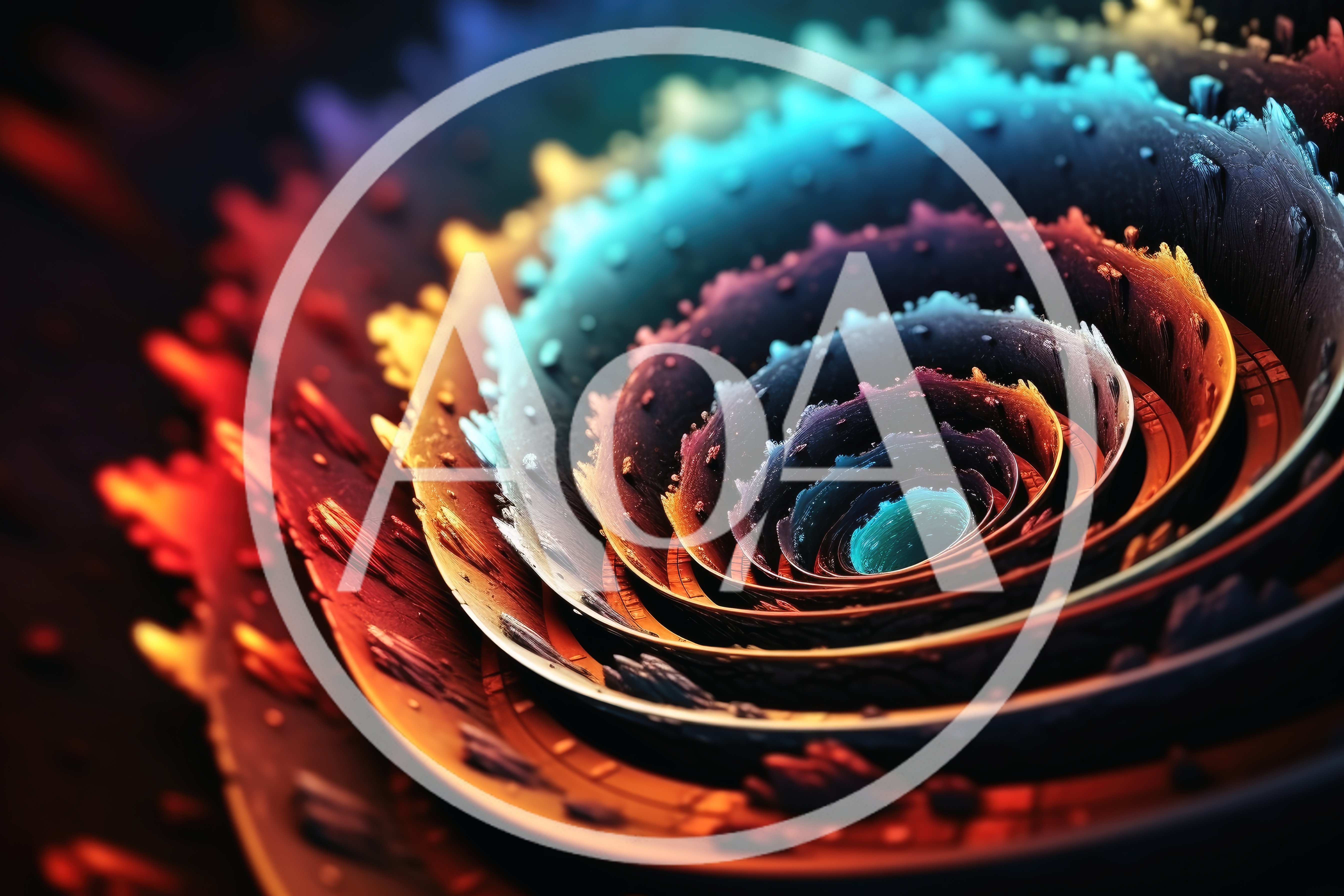 Abstract Spiral Tunnel With Glowing Neon Light Effects