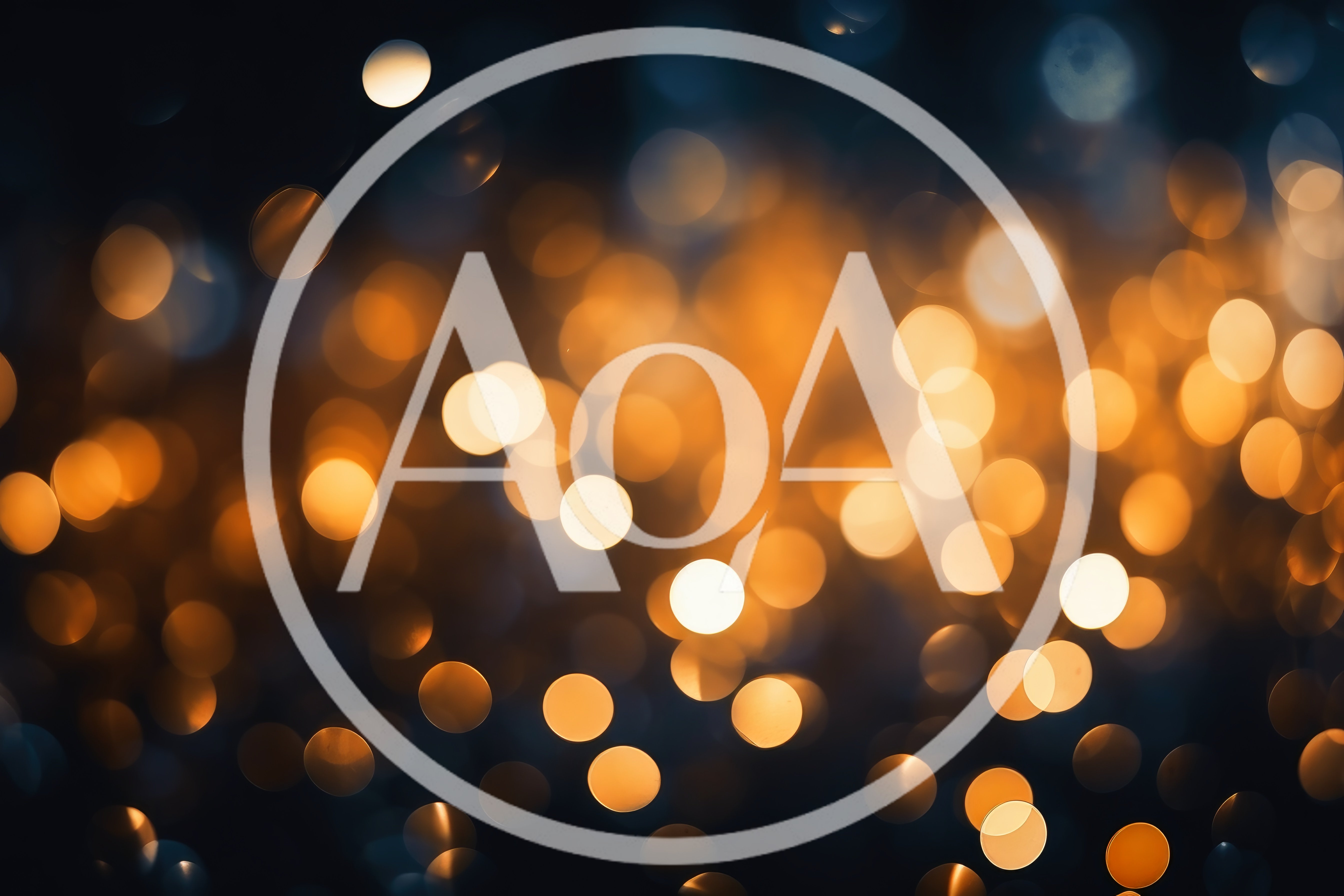 Abstract Golden Bokeh Lights On Dark Background