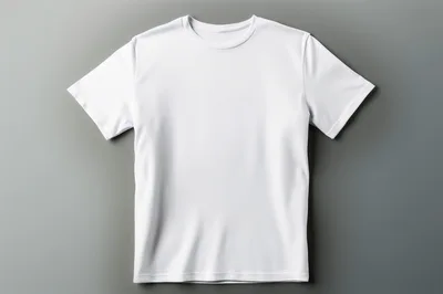 Blank White T-Shirt Mockup On Grey Background