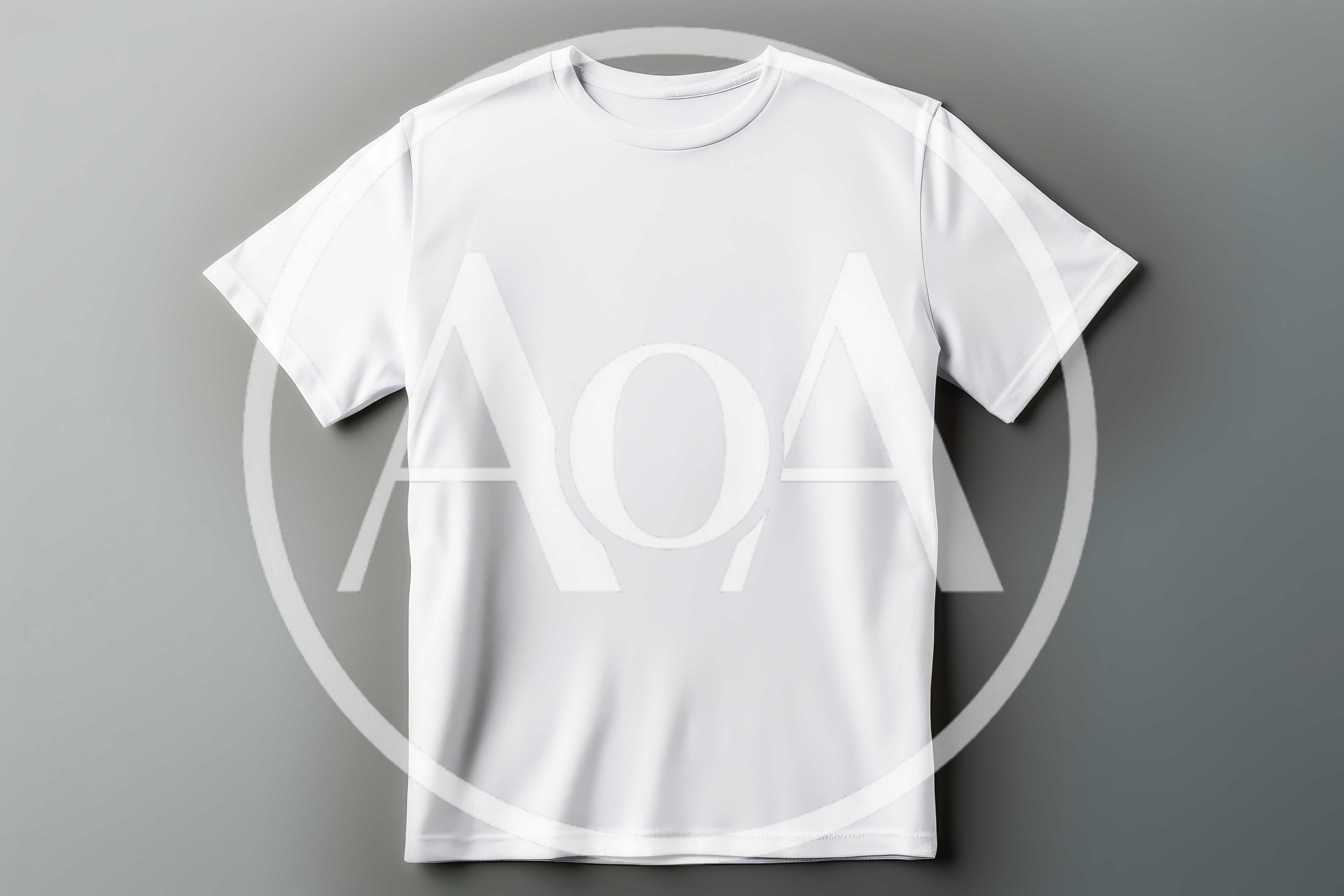 Blank White T-Shirt Mockup On Grey Background