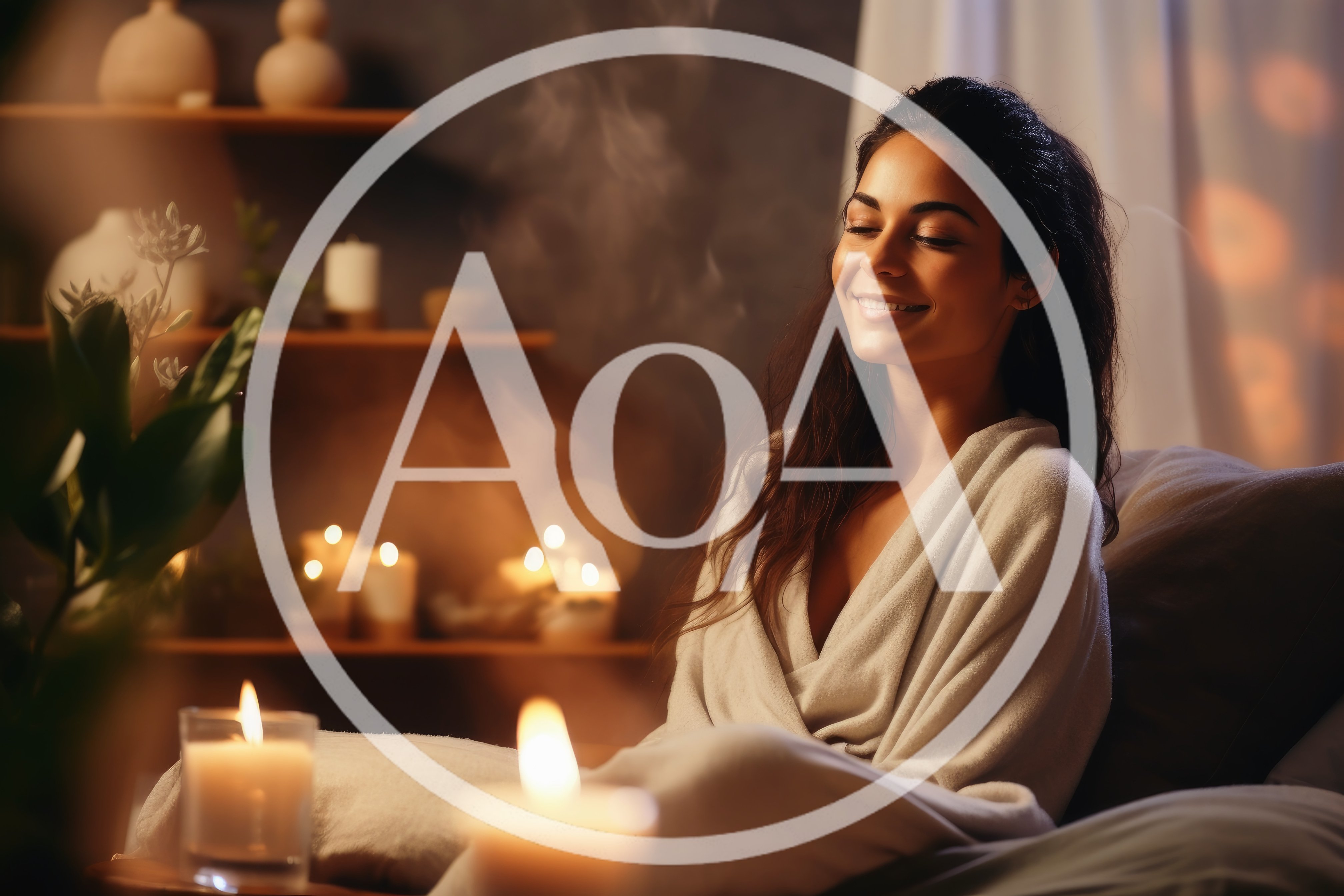 Relaxed Woman Enjoying A Cozy Spa Evening At Home