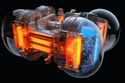 Futuristic Sci-Fi Engine Core With Glowing Energy Components