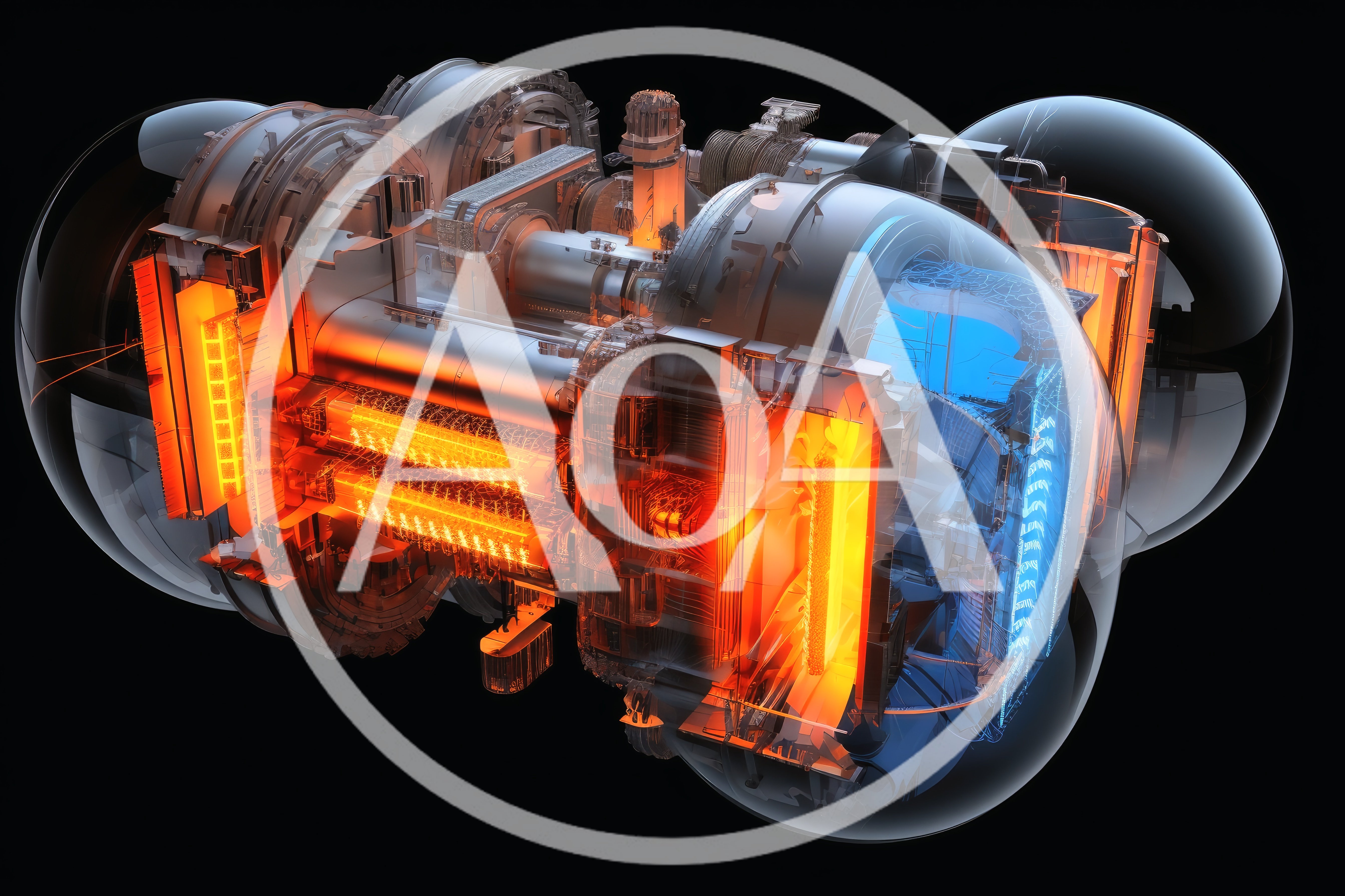 Futuristic Sci-Fi Engine Core With Glowing Energy Components