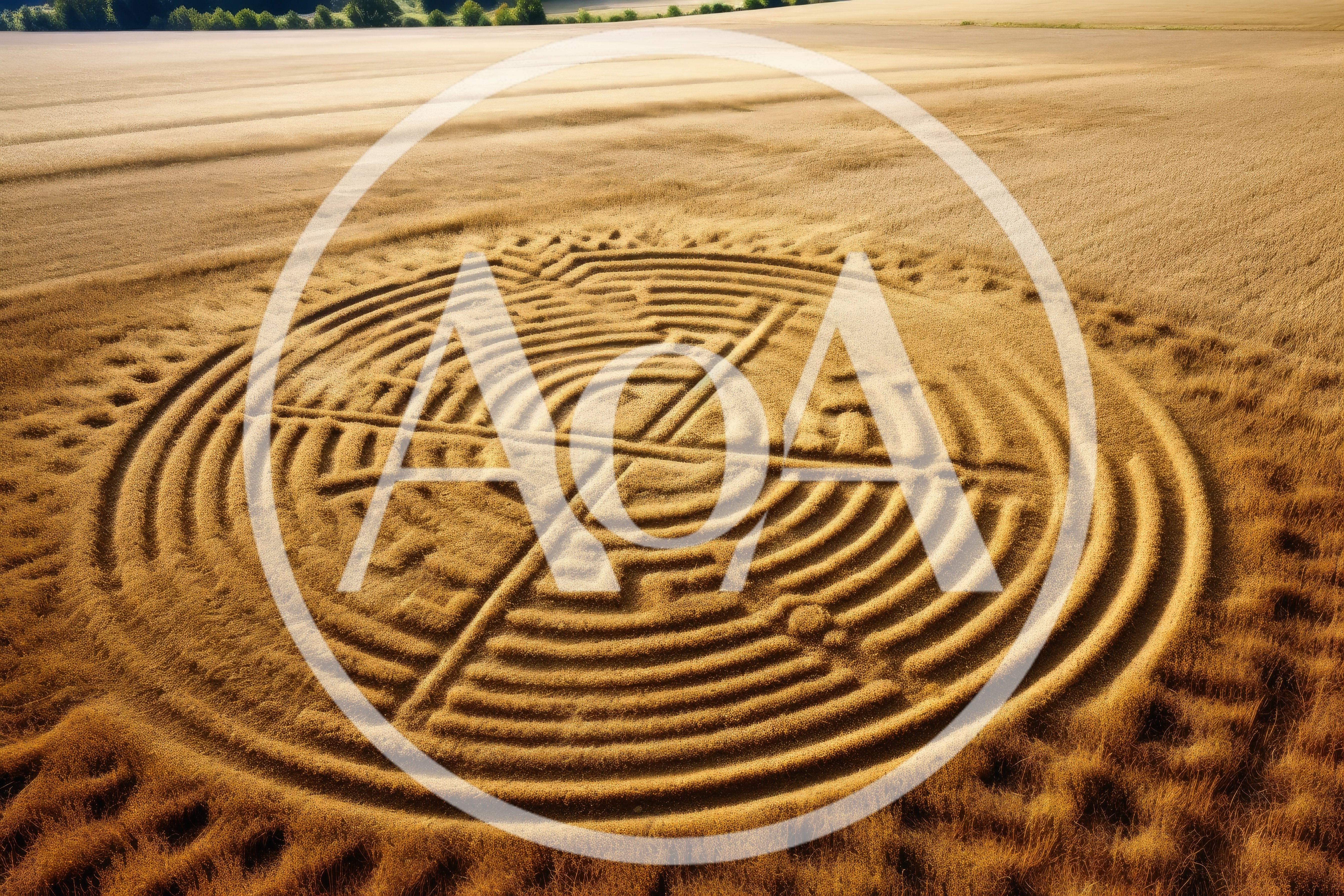 Aerial View Of A Complex Crop Circle Formation