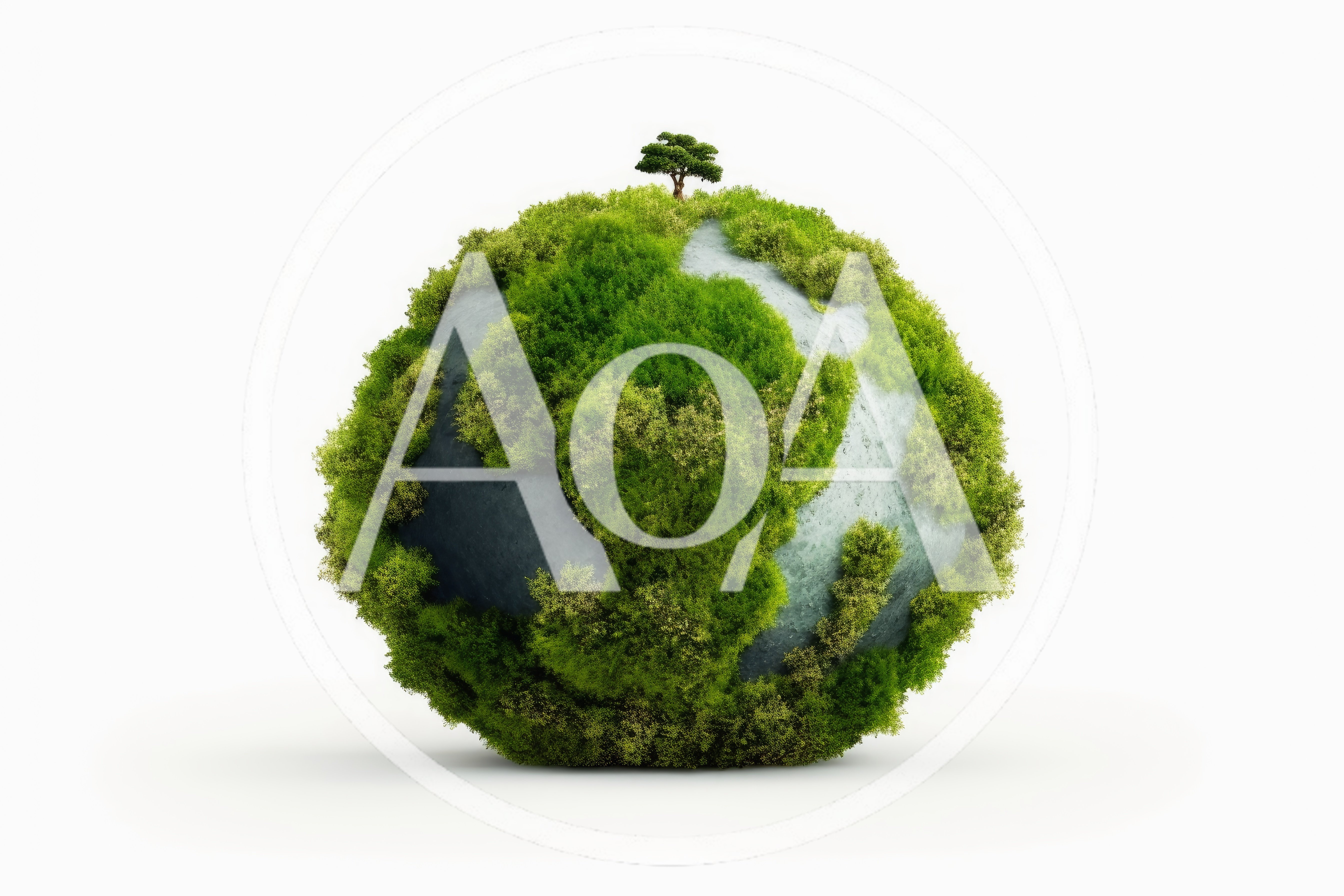 Conceptual Earth Globe Covered In Lush Green Vegetation