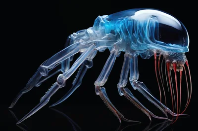 Translucent Alien Creature With Bioluminescent Features