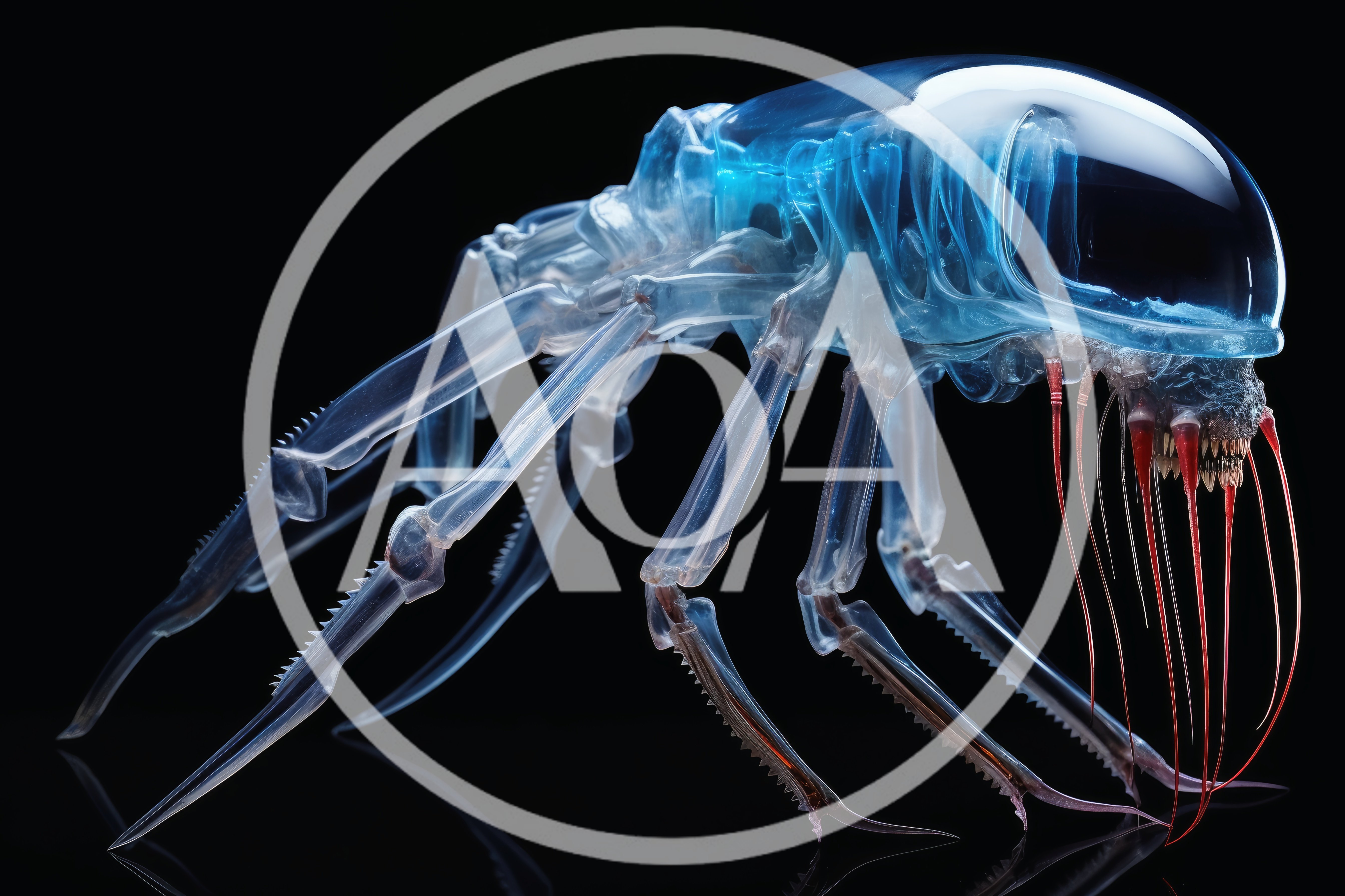 Translucent Alien Creature With Bioluminescent Features