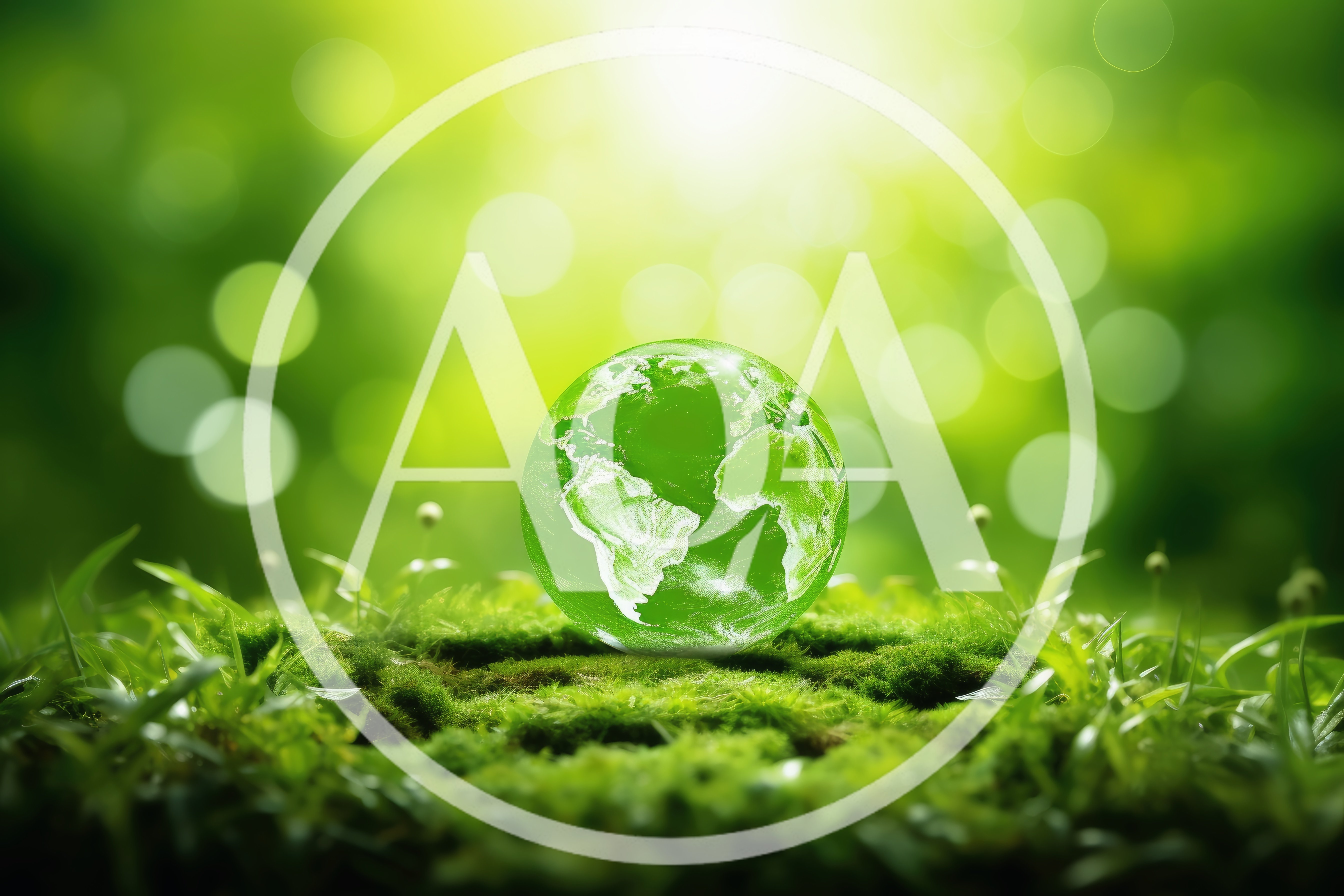 Glass Globe Resting on Lush Green Mossy Ground