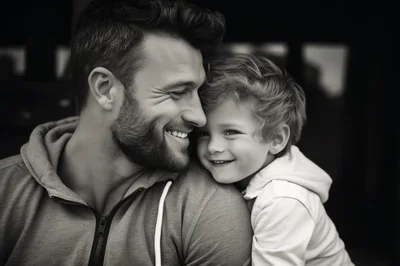 Father and Son Sharing a Tender Moment