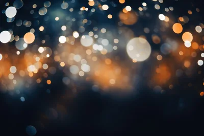 Abstract Bokeh Background With Golden And Blue Lights