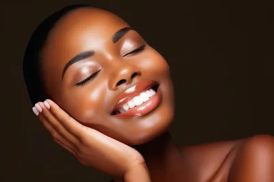 Portrait Of A Beautiful Woman With Glowing Skin