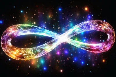 Glowing Infinity Symbol In Deep Space