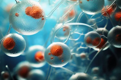 Microscopic View of Cancerous Cells in Biological Tissue