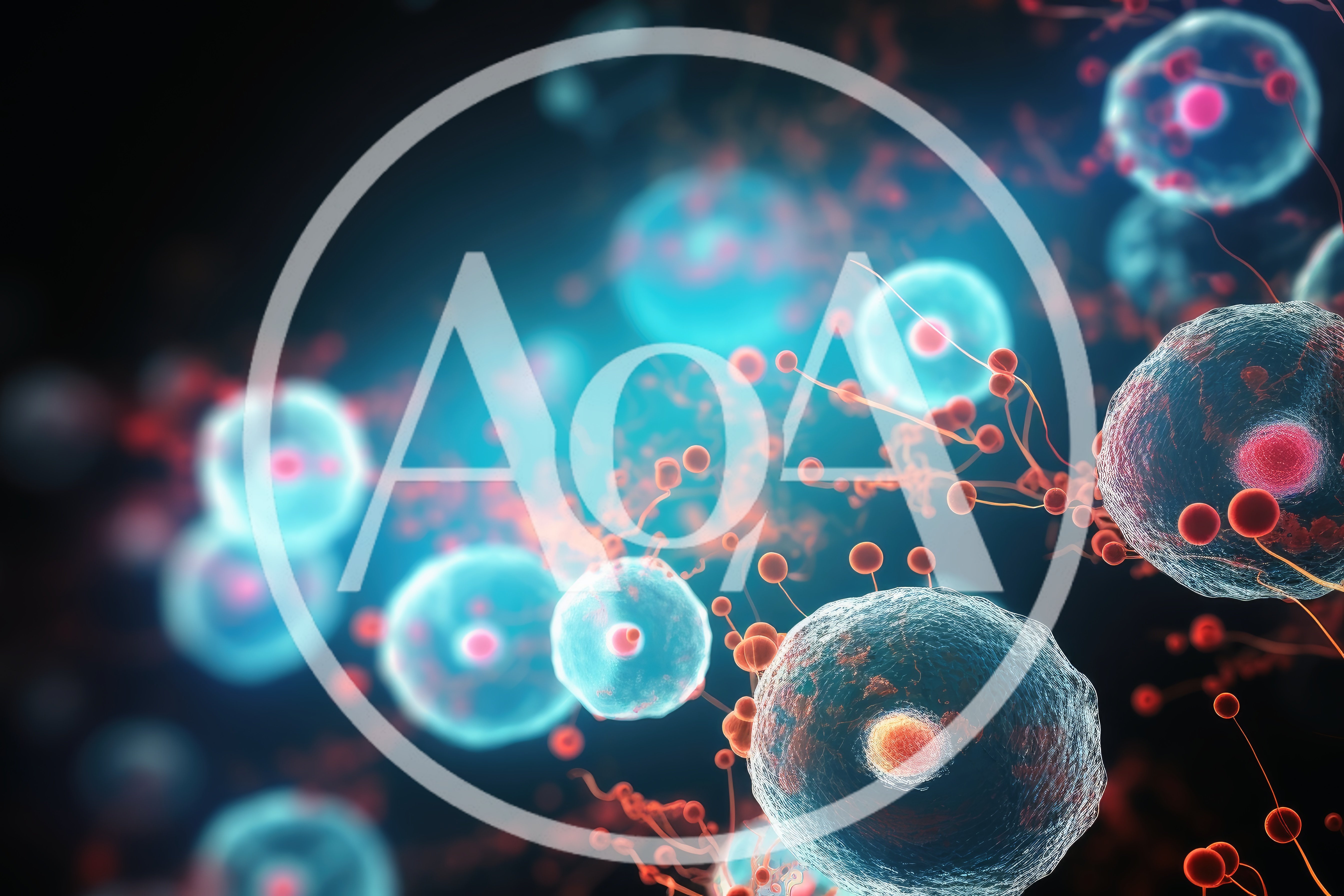 Microscopic View of Biological Cells and Viral Particles