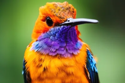 Close Up Portrait Of A Vibrant Tropical Bird