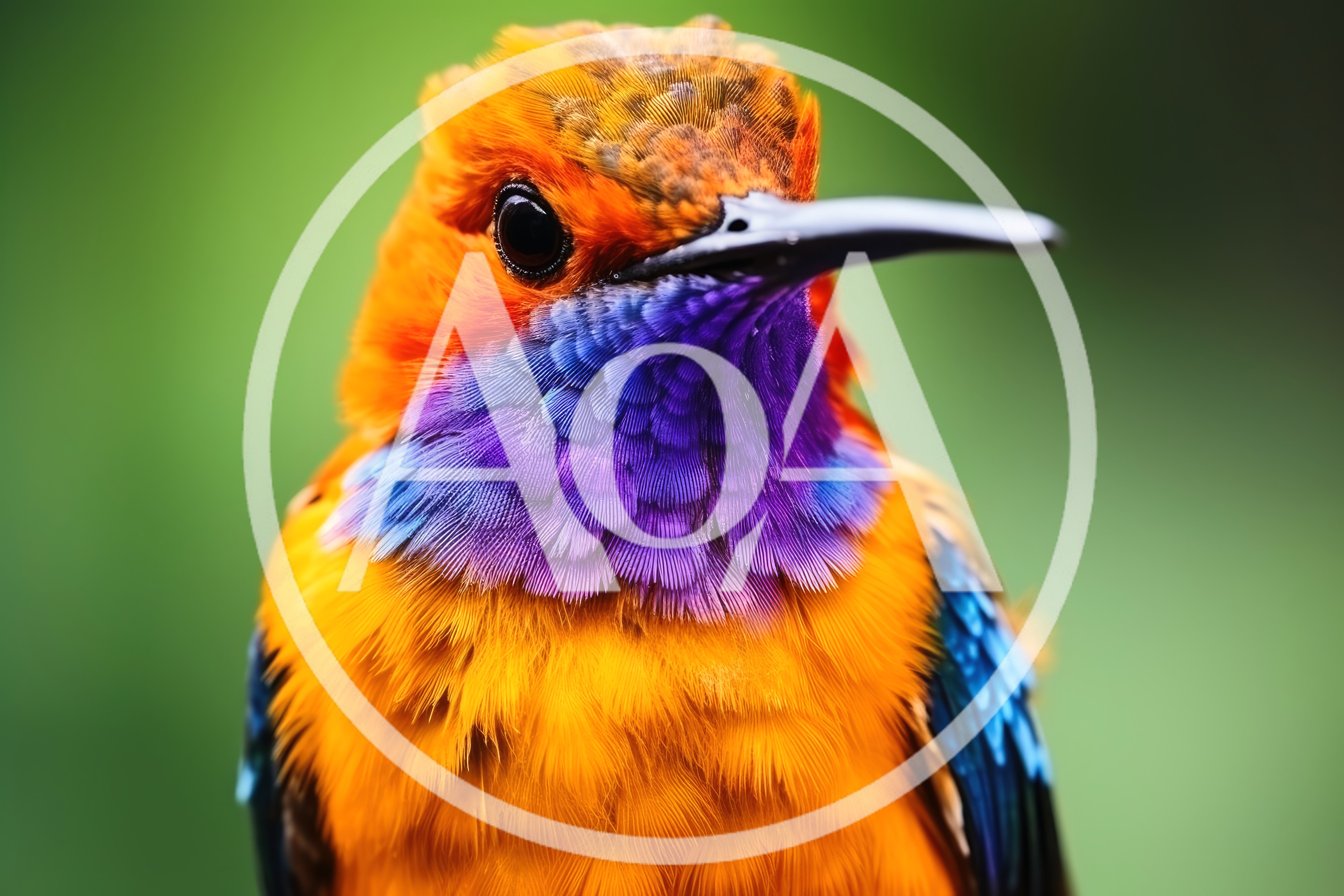 Close Up Portrait Of A Vibrant Tropical Bird