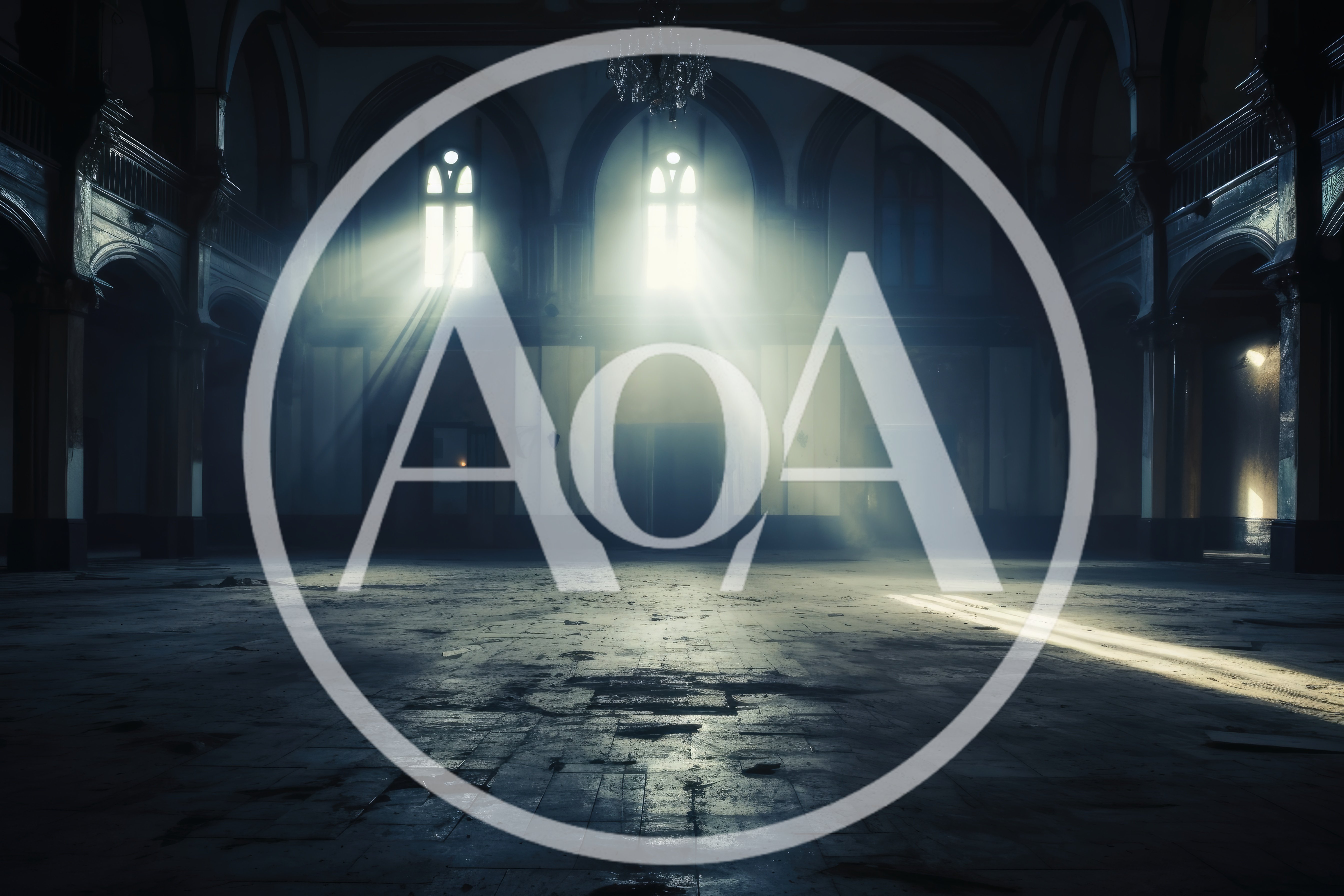 Sunlight Beams Streaming Into An Abandoned Gothic Ballroom