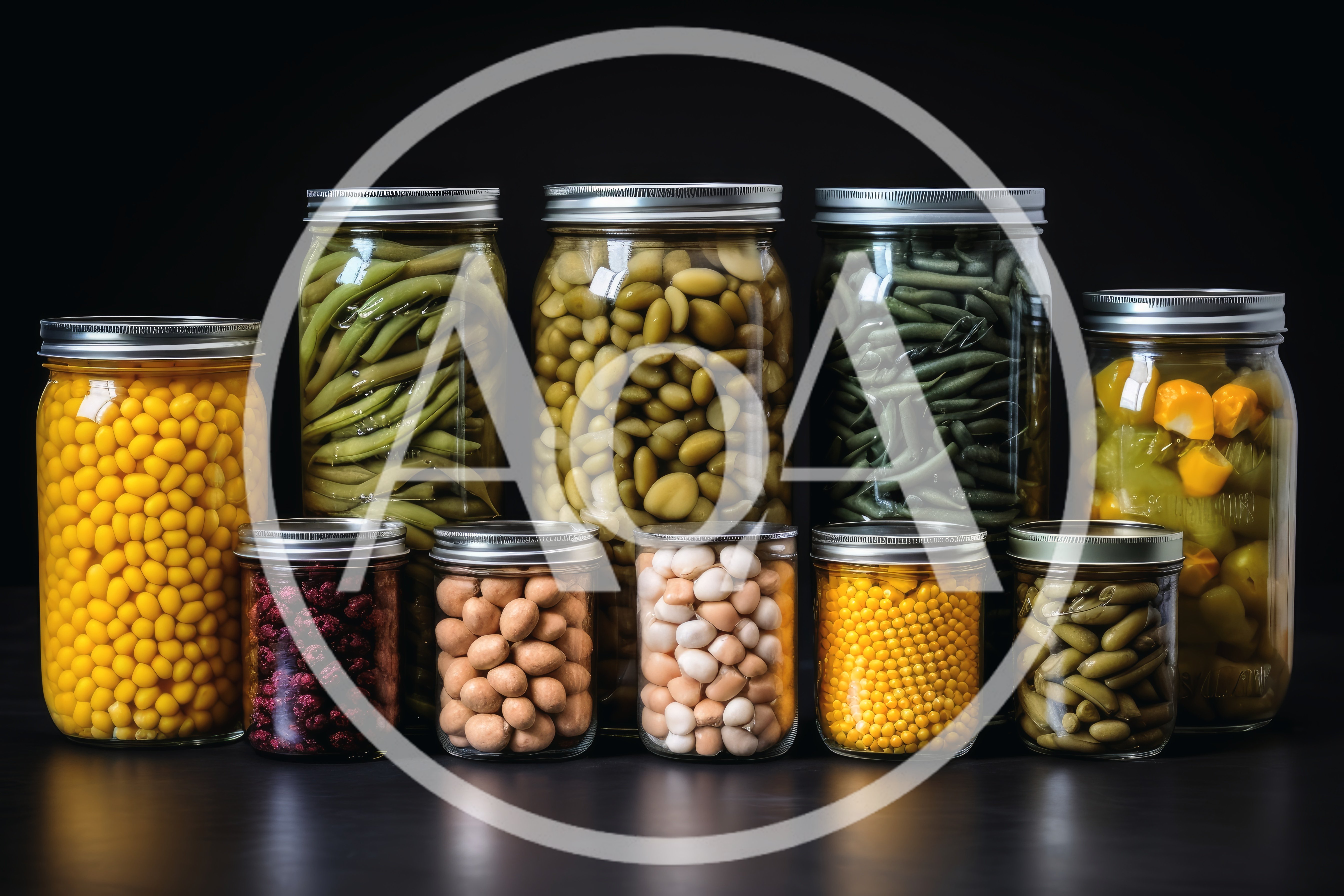 Assorted Glass Jars Filled With Preserved Vegetables