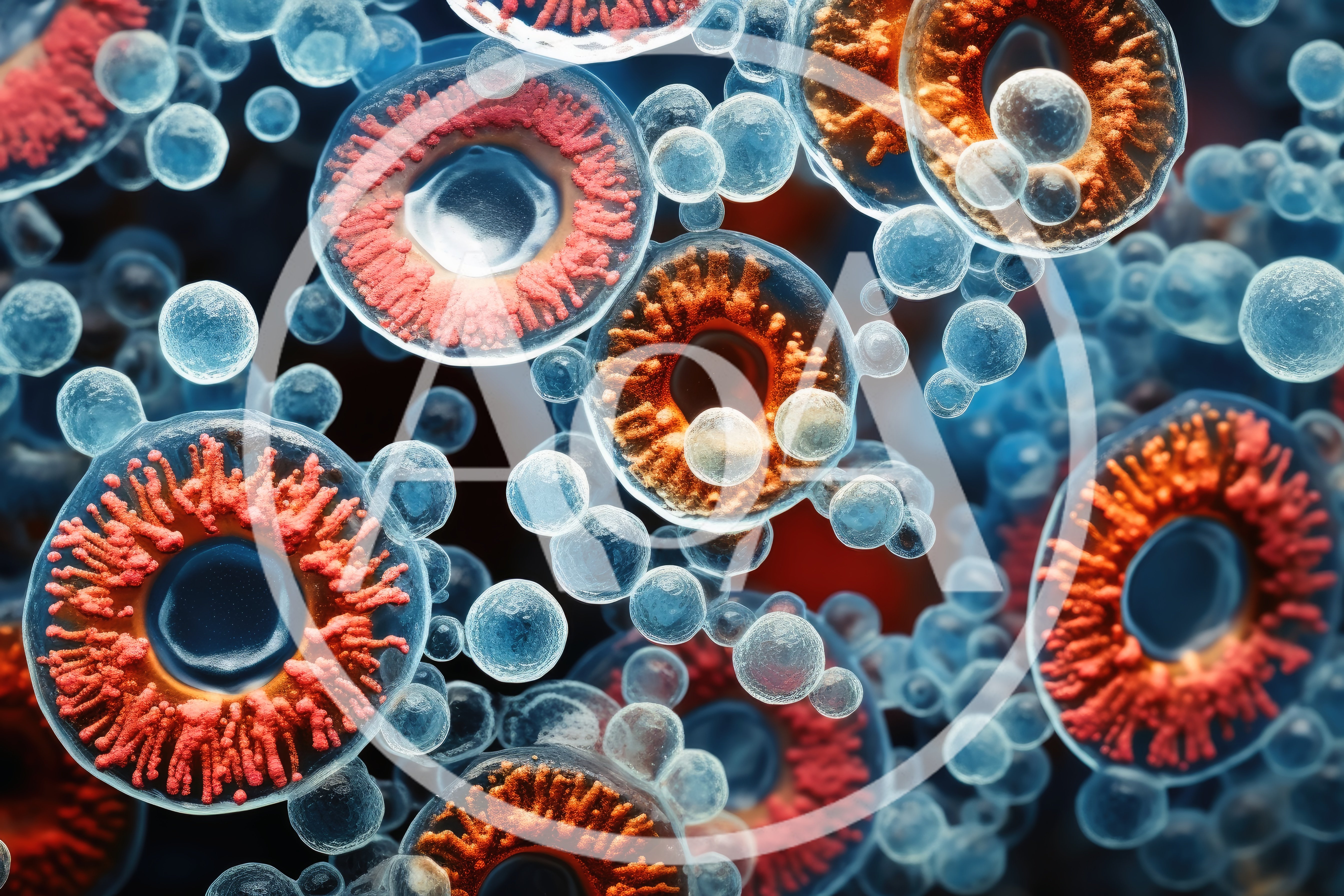 Microscopic View Of Biological Cells And Viral Particles