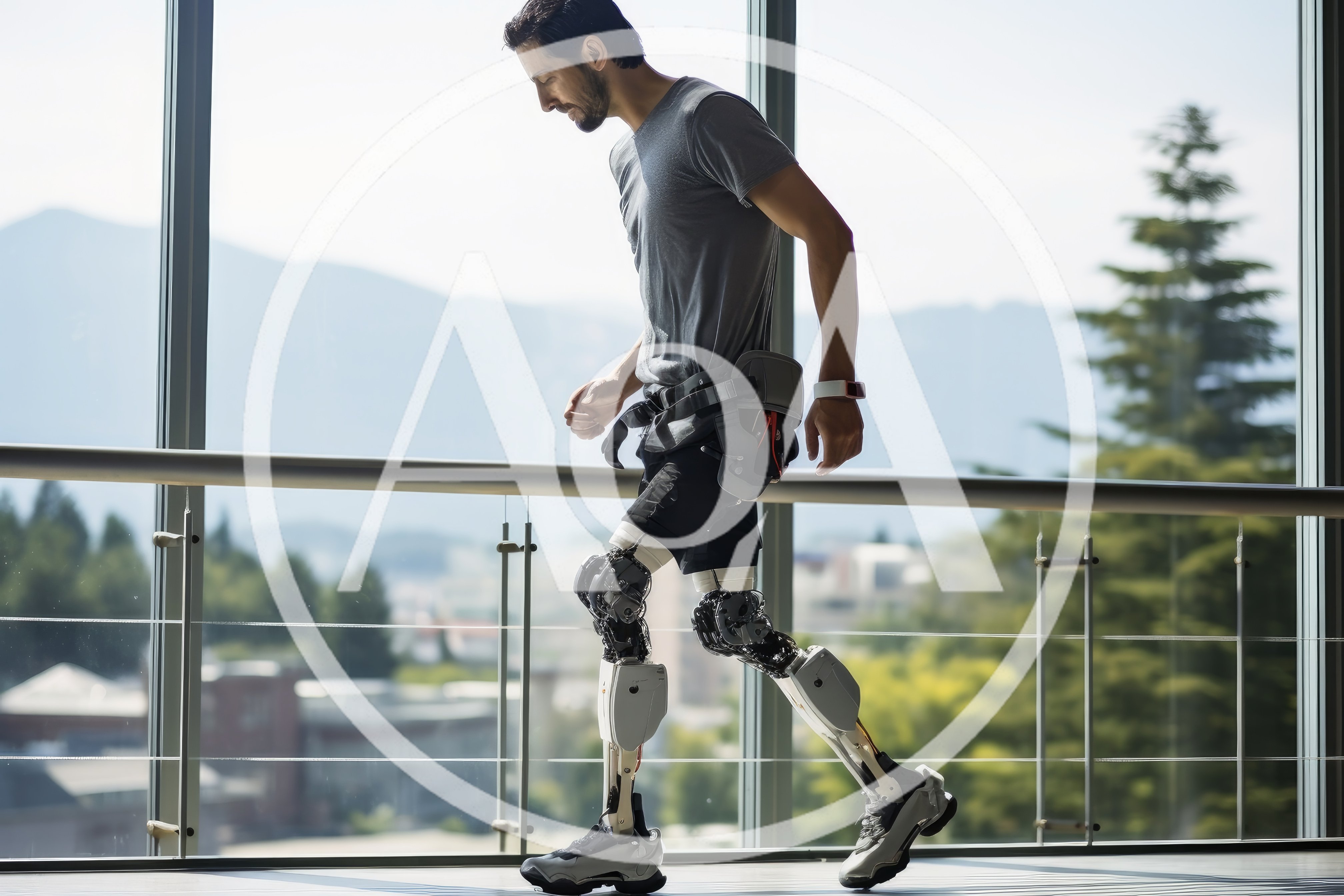 Man Walking With Advanced Robotic Exoskeleton Legs