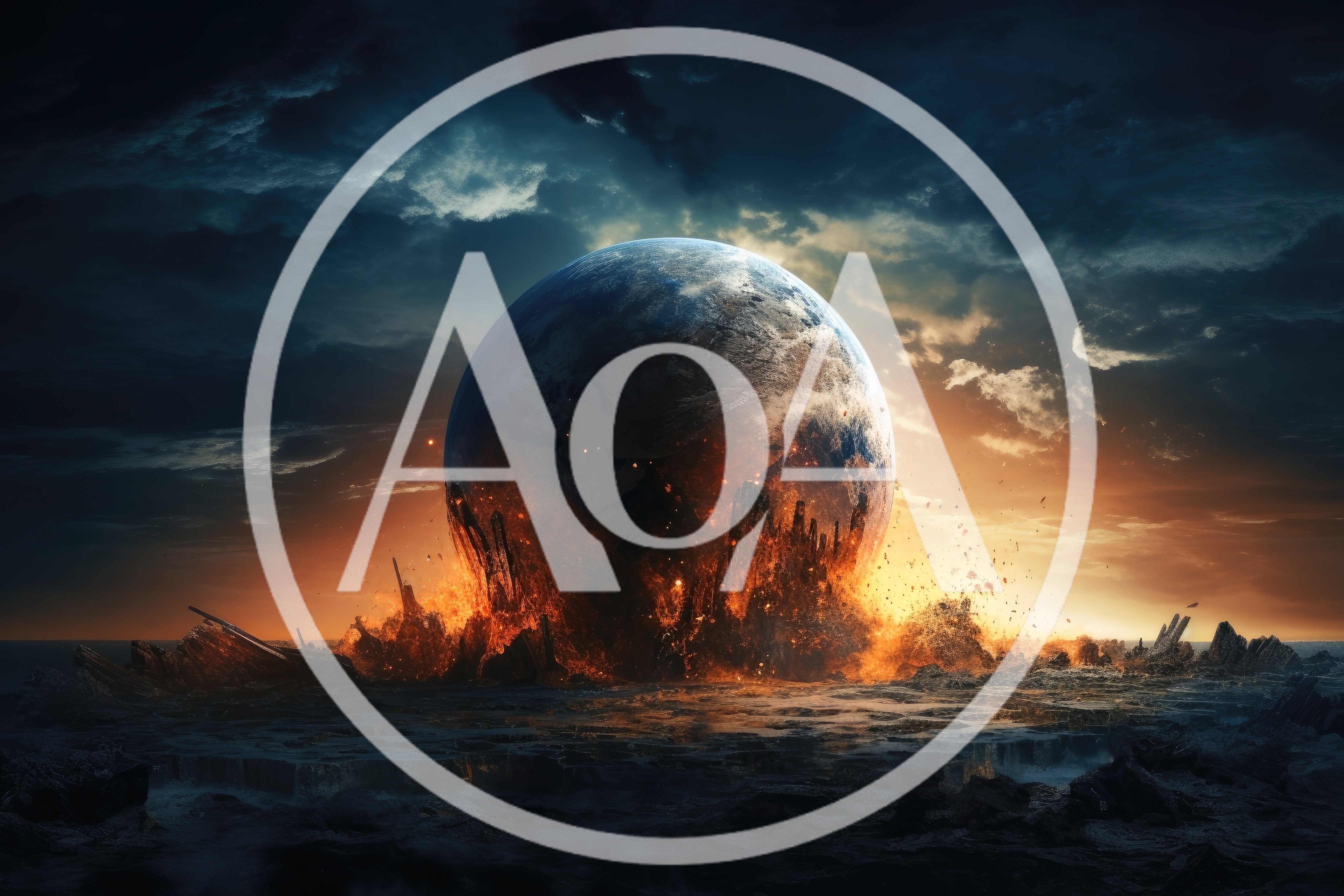 Apocalyptic Planet Impacting A Desolate Landscape