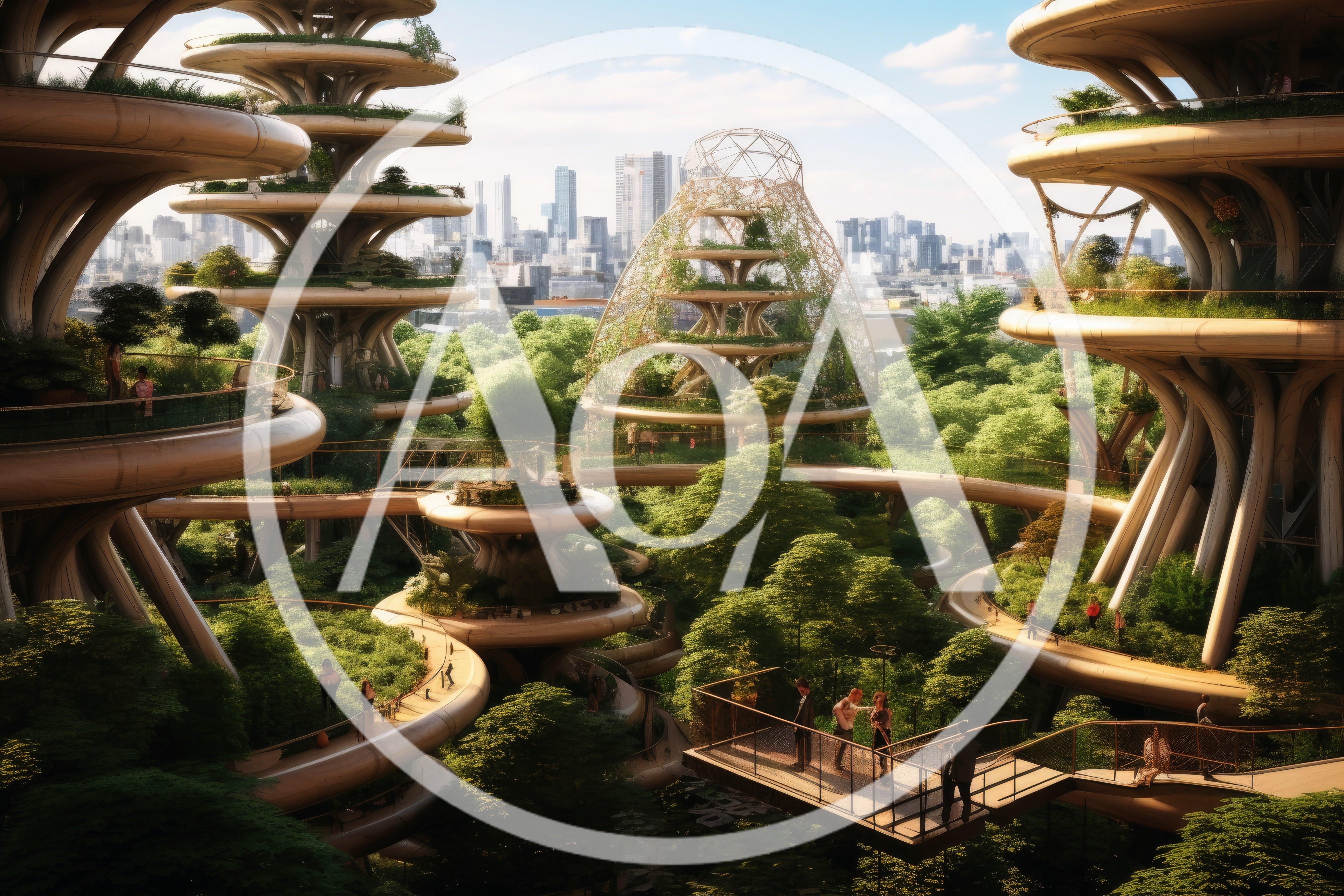 Futuristic Eco-Friendly Vertical Forest Cityscape