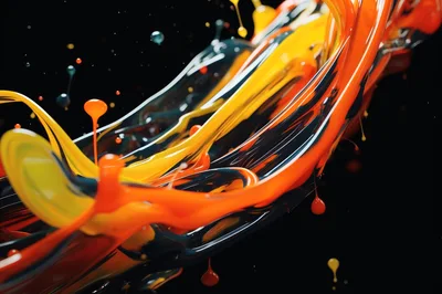 Abstract Liquid Paint Swirls in Motion