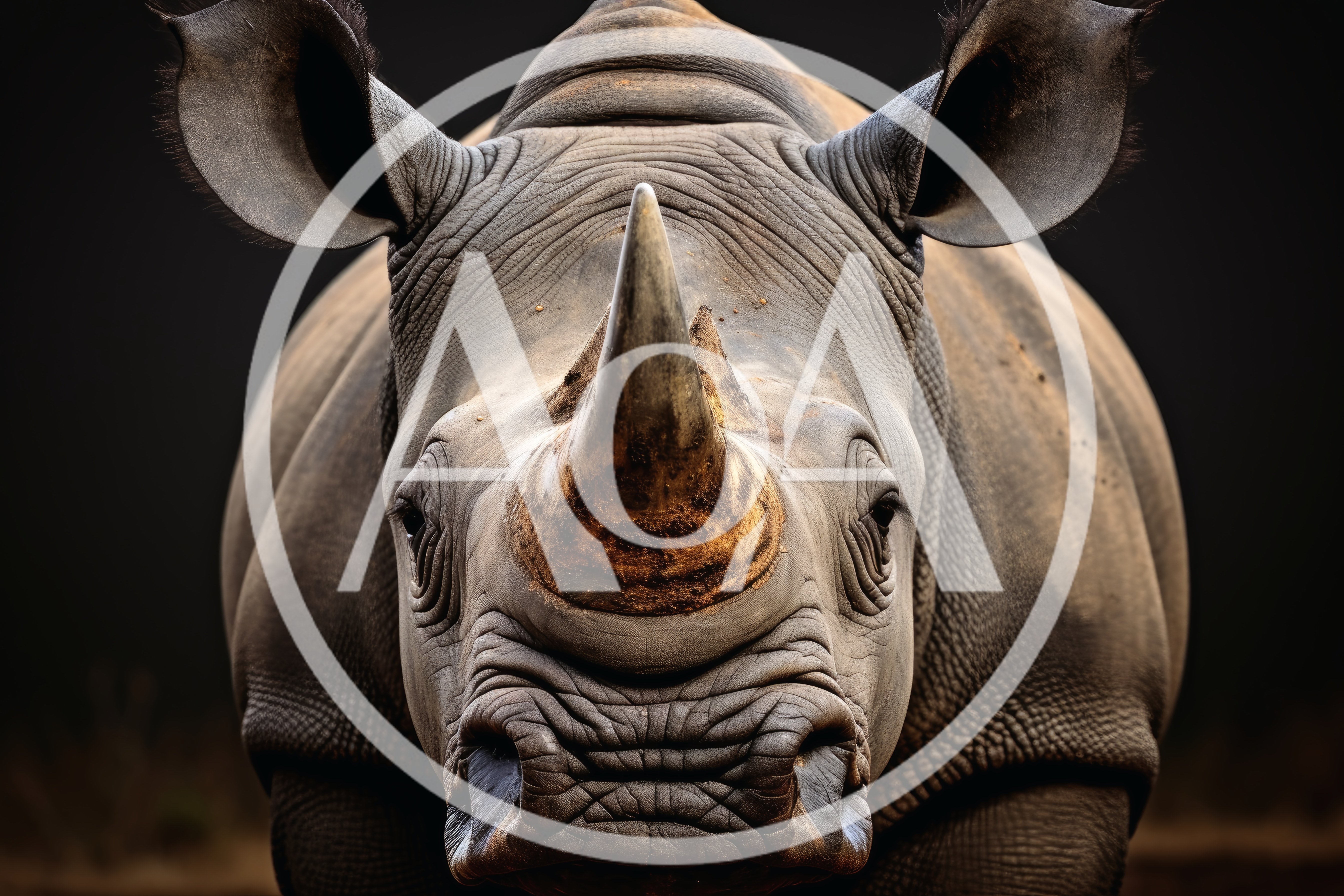Close Up Portrait Of A Rhinoceros