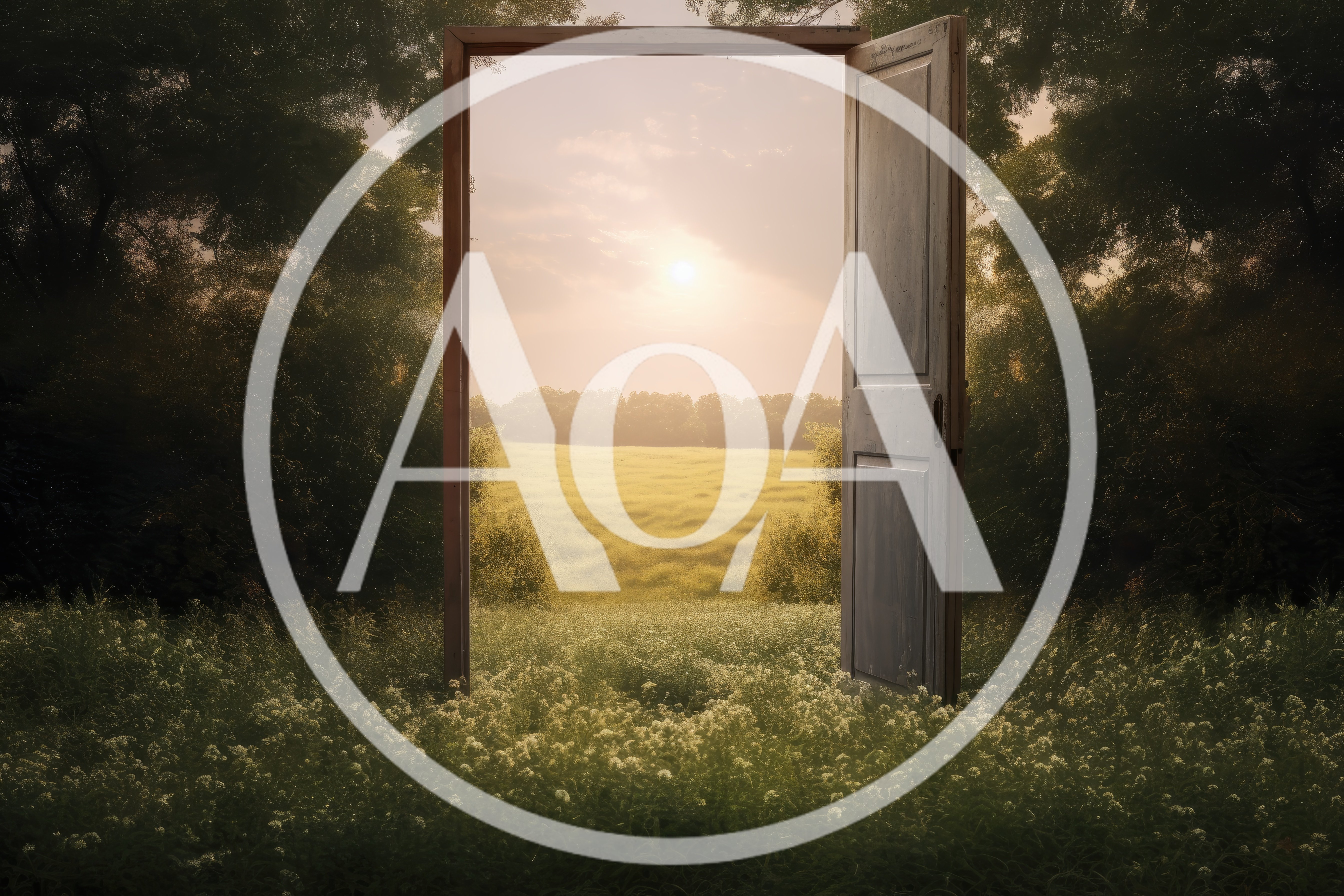 Open Doorway Standing In A Sunny Meadow