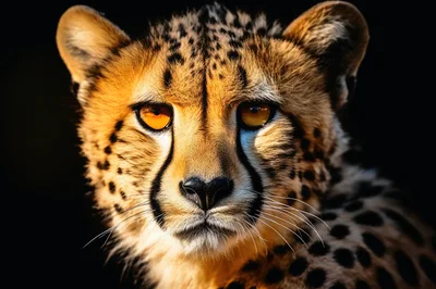 Close Up Portrait Of A Cheetah Face
