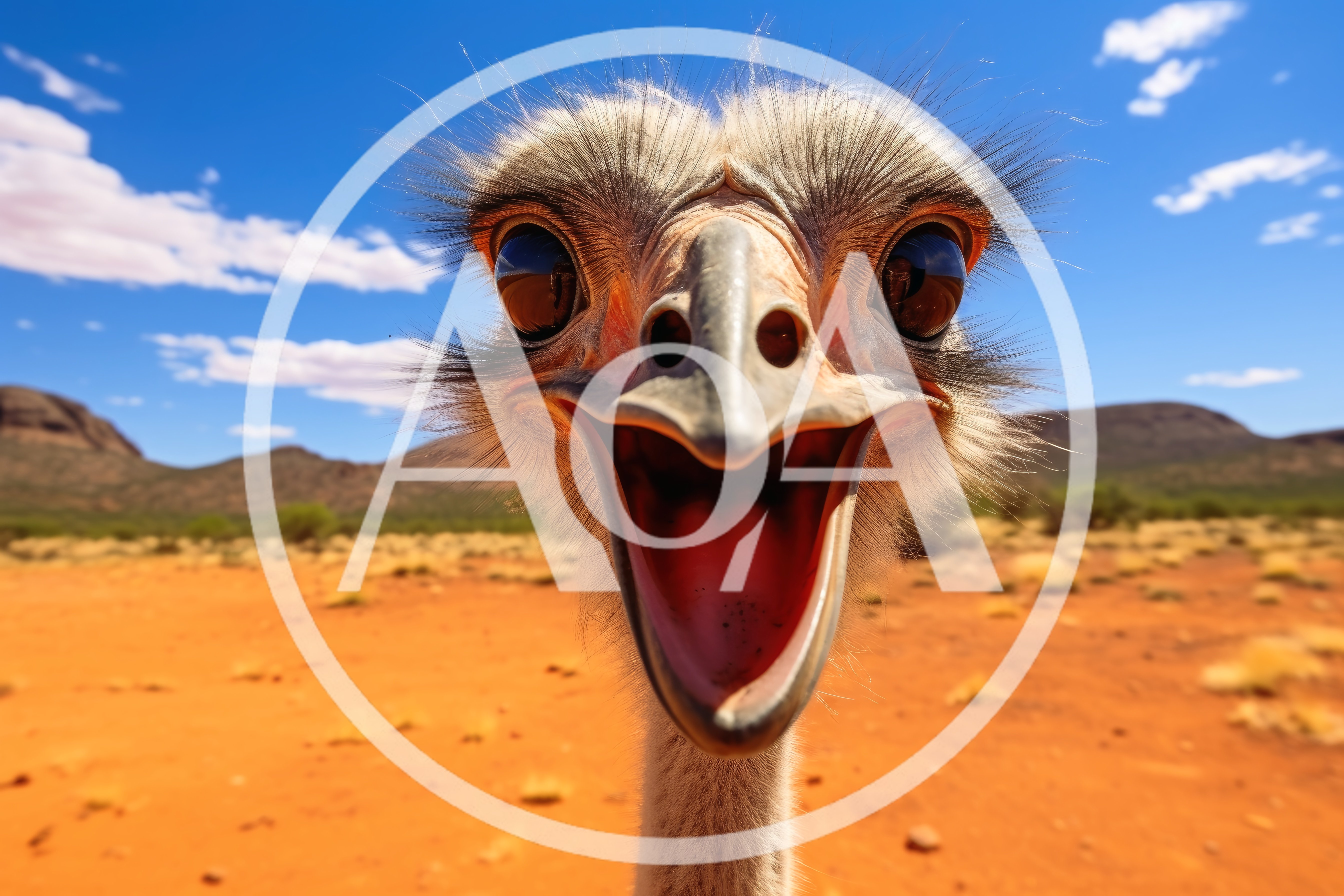 Close Up Portrait Of A Smiling Ostrich