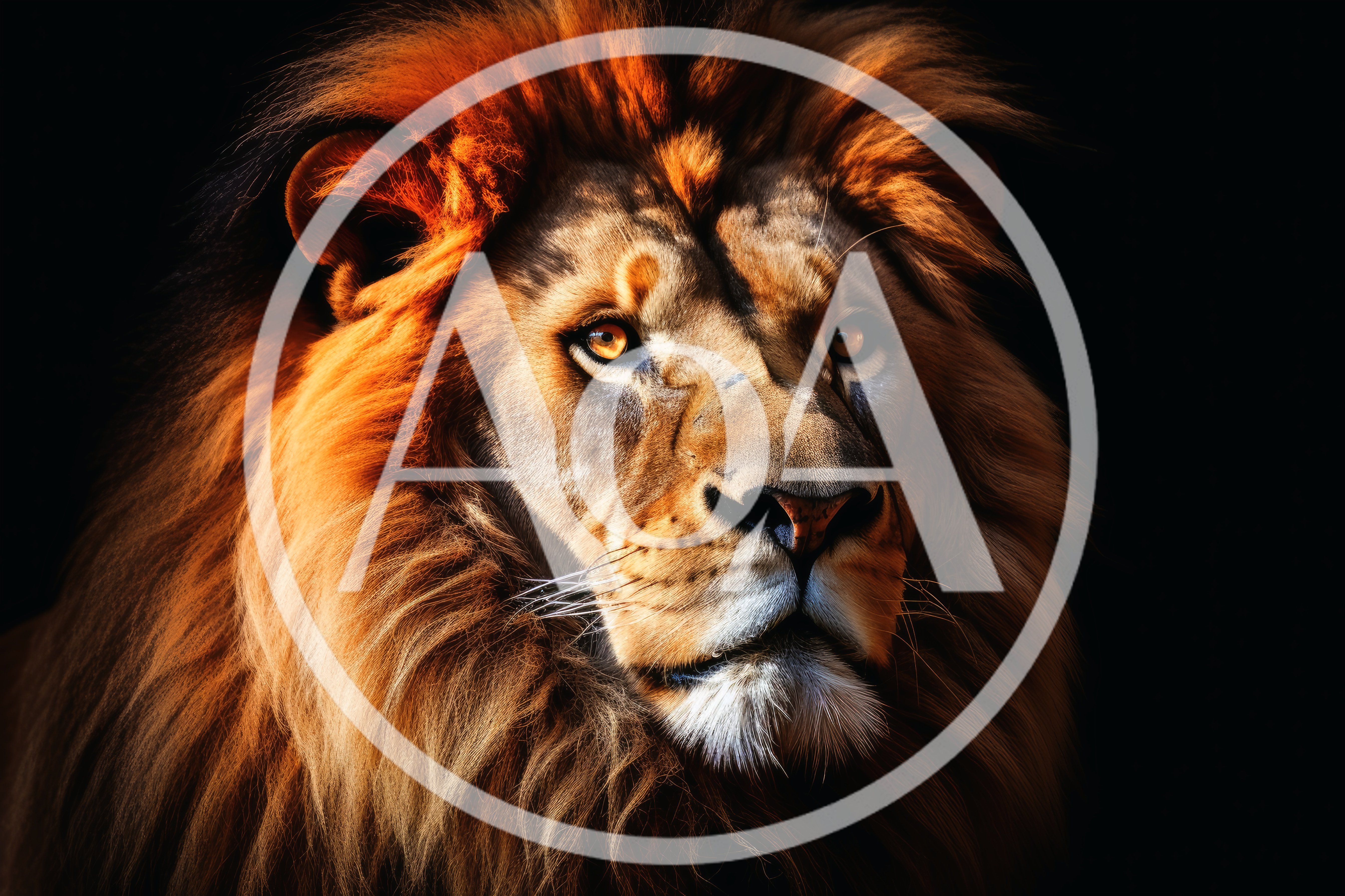 Majestic Male Lion Portrait With Golden Mane