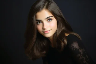 Portrait Of A Young Girl With Brown Hair