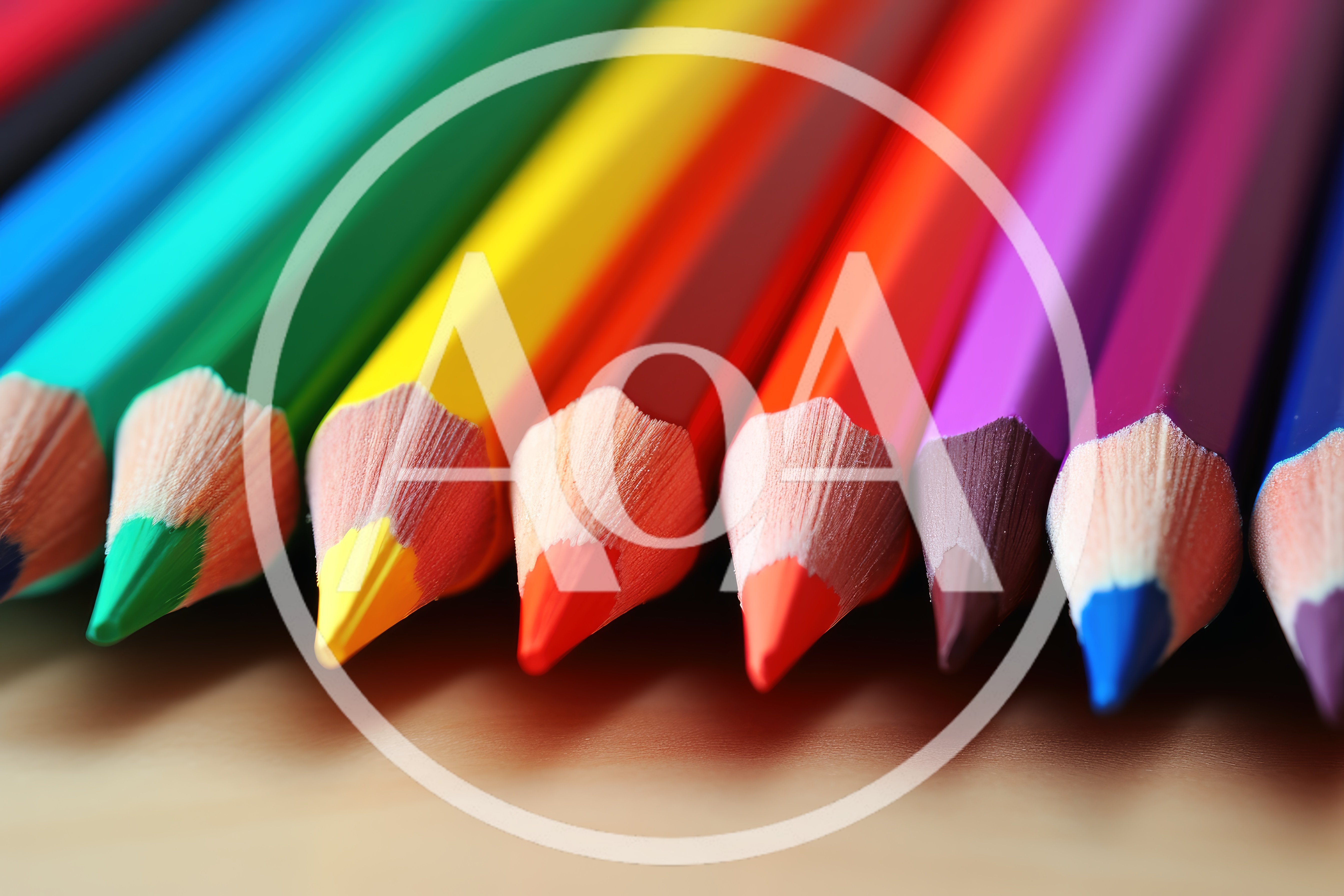 Close Up Of Colorful Sharpened Pencils