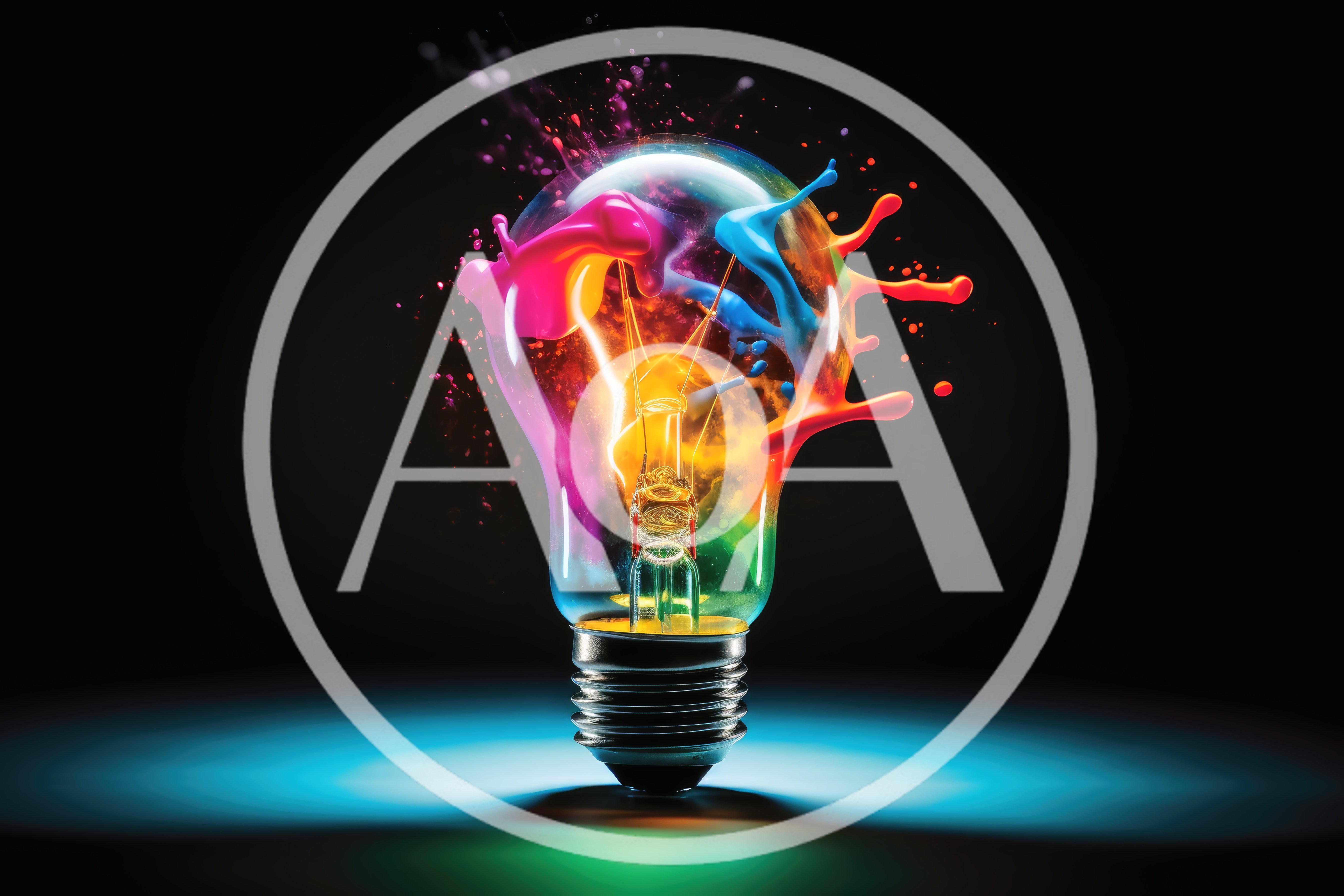 Light Bulb Exploding With Vibrant Colorful Paint Splashes