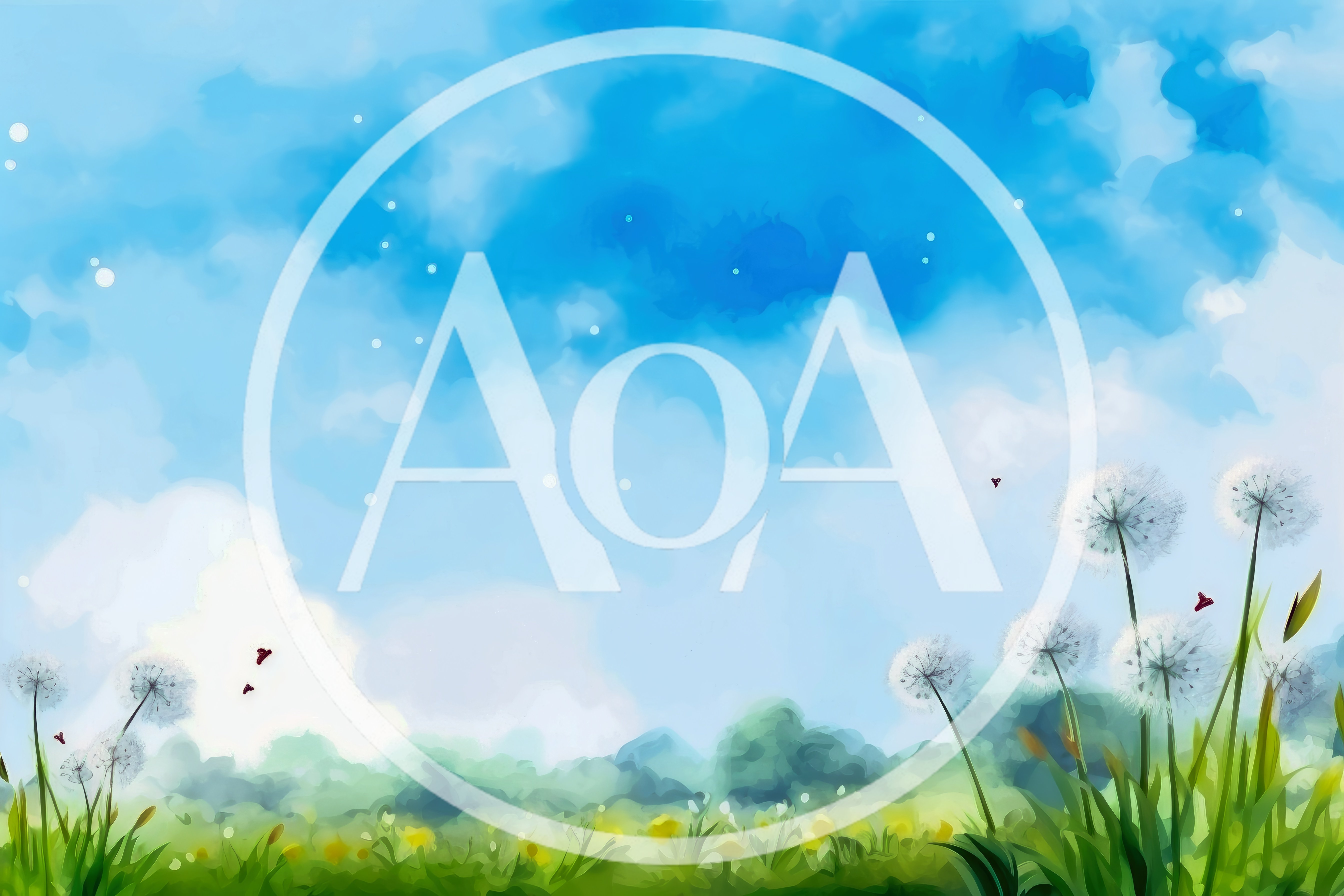 Watercolor Illustration Of Dandelions In A Sunny Meadow