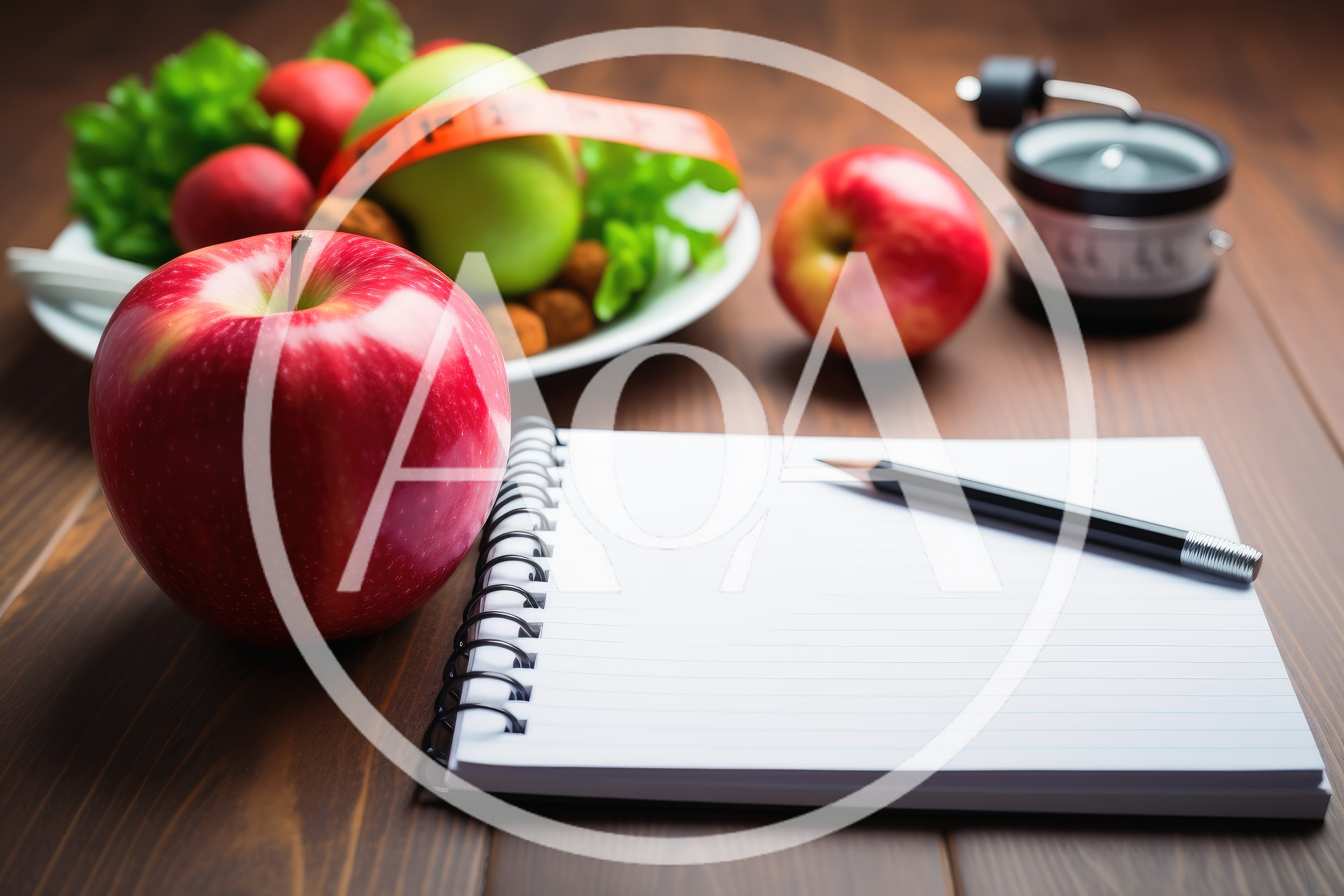 Healthy Diet Planning With Fresh Fruit And Notebook