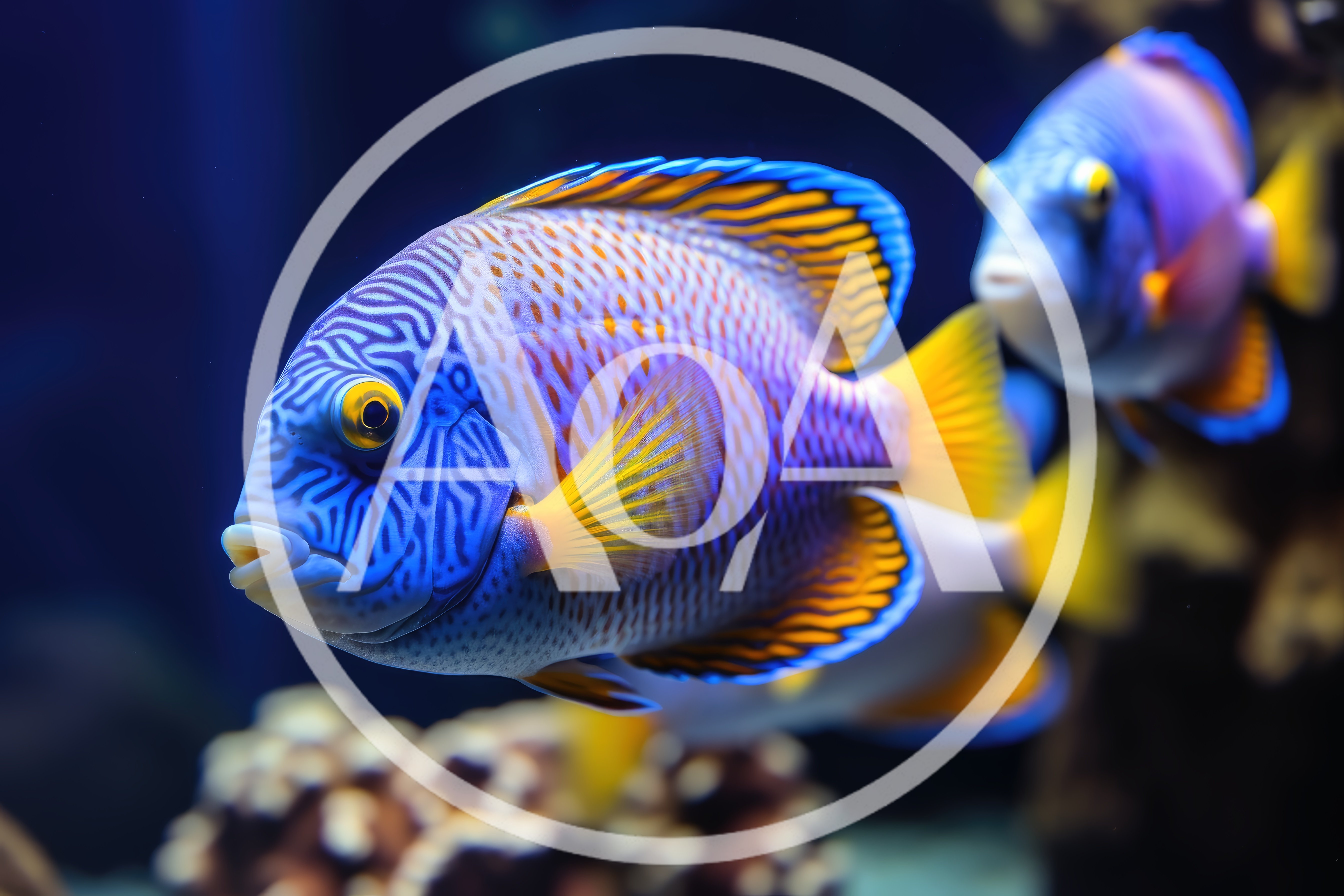 Vibrant Angelfish Swimming In A Tropical Coral Reef