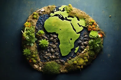 Top Down View Of A Moss And Succulent Earth Map