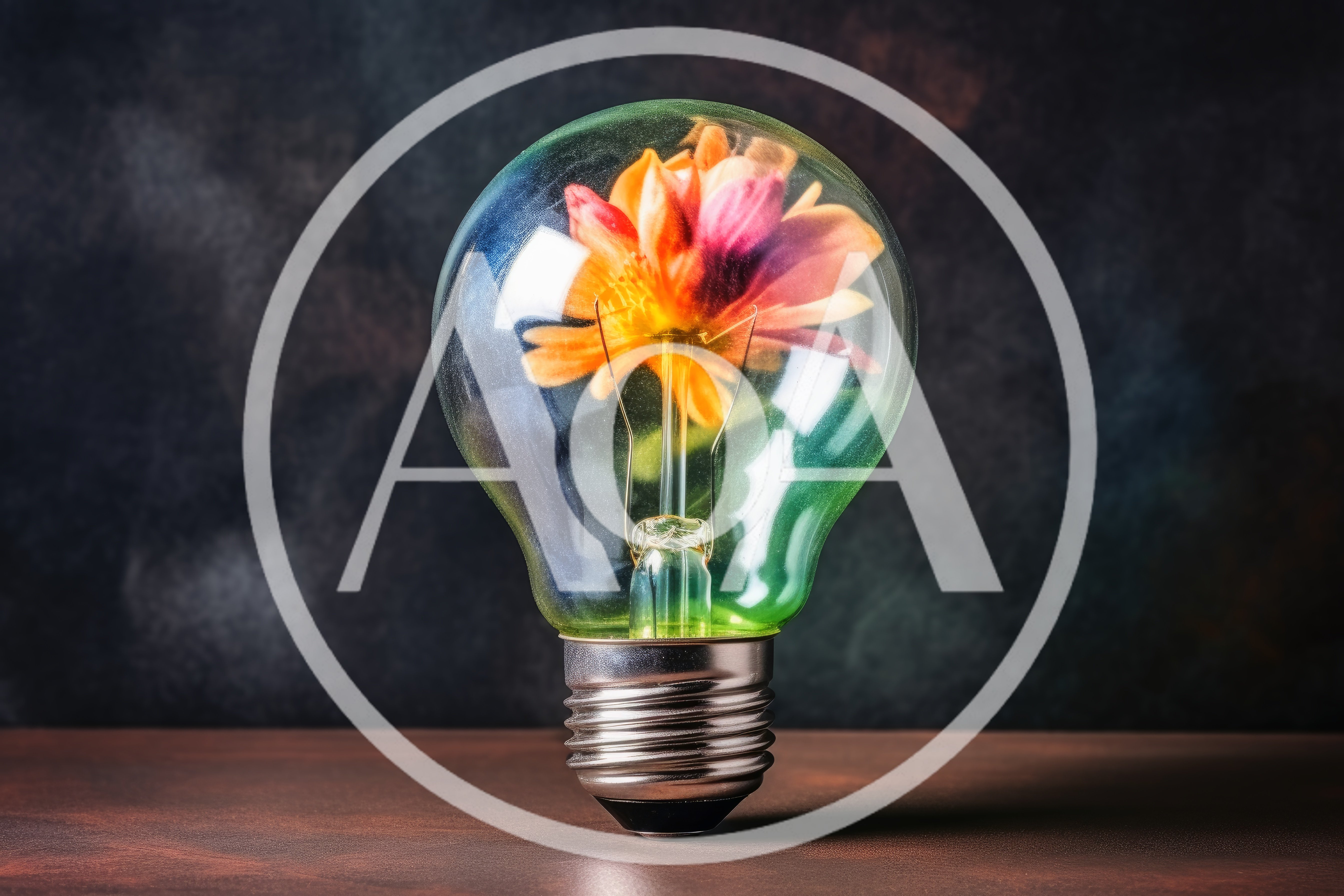 Light Bulb Containing A Vibrant Blooming Flower